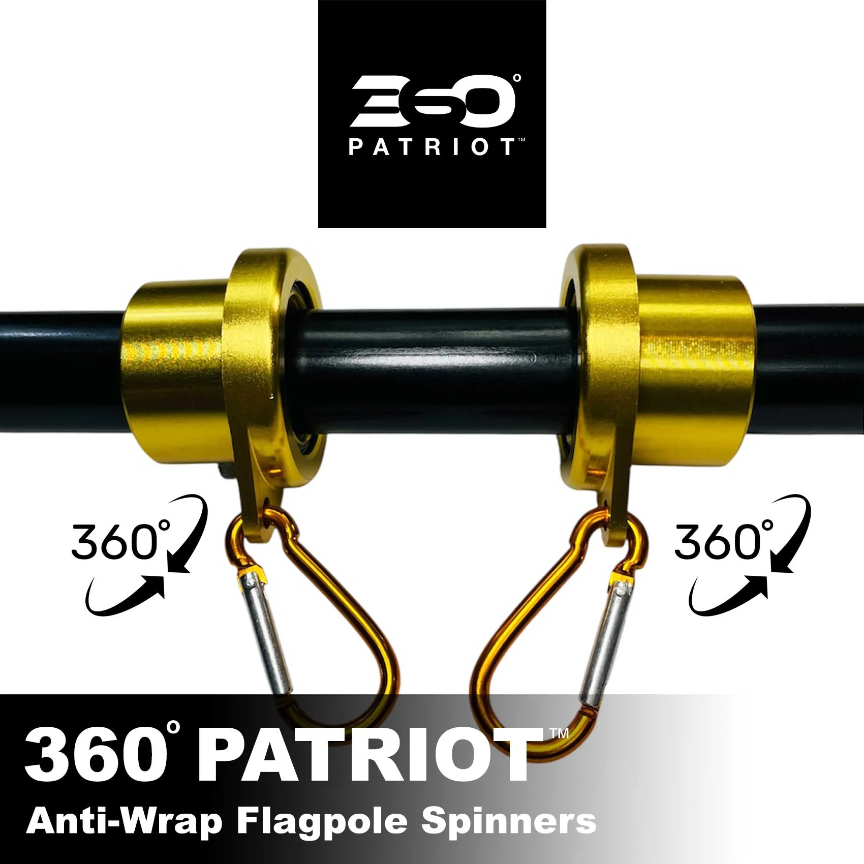360 Patriot™ Aluminum Spinner Rings | Tangle-Free | Classic Gold - Image 5
