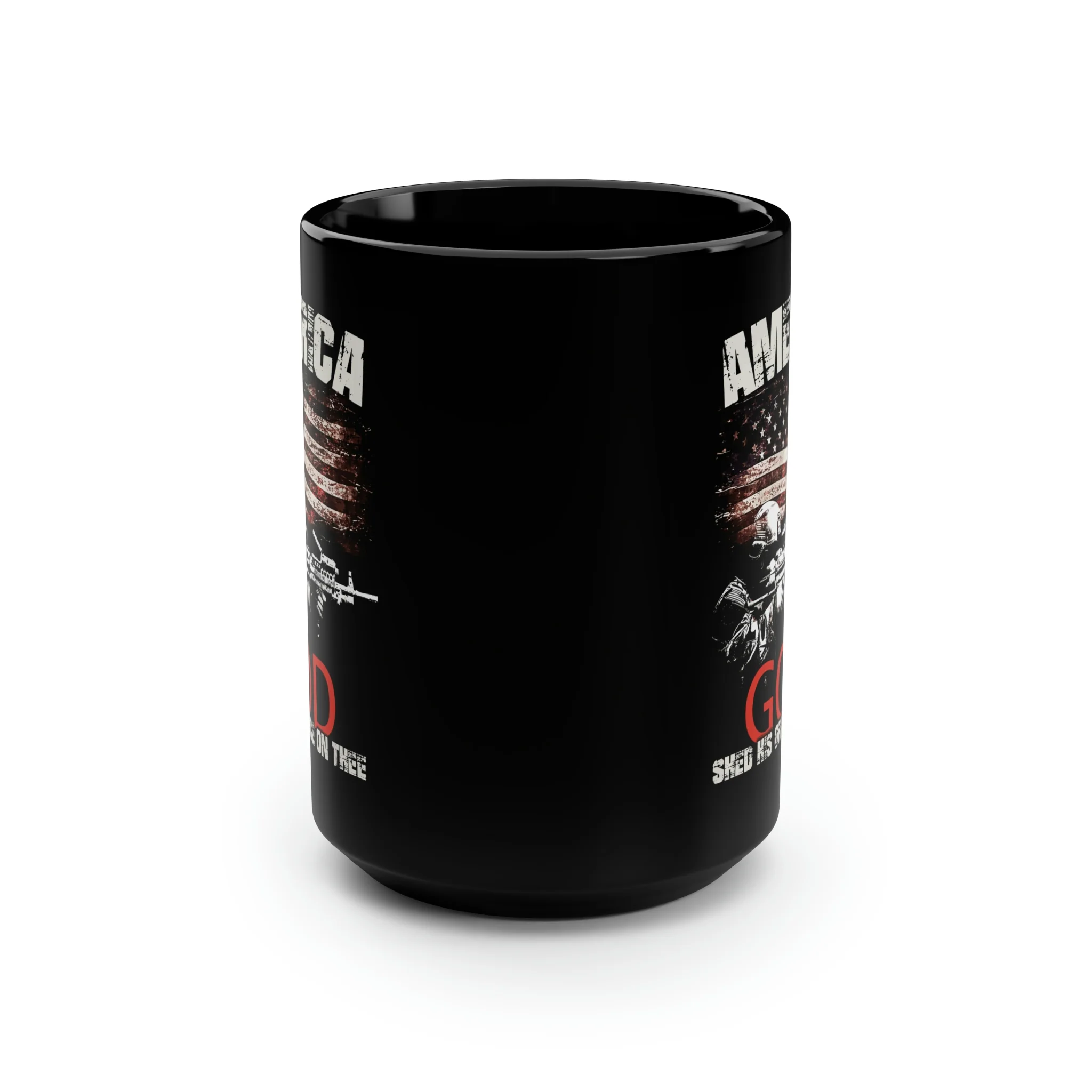AMERICA God Shed His Grace On Thee Mug - 15 oz Black Mug - Image 2