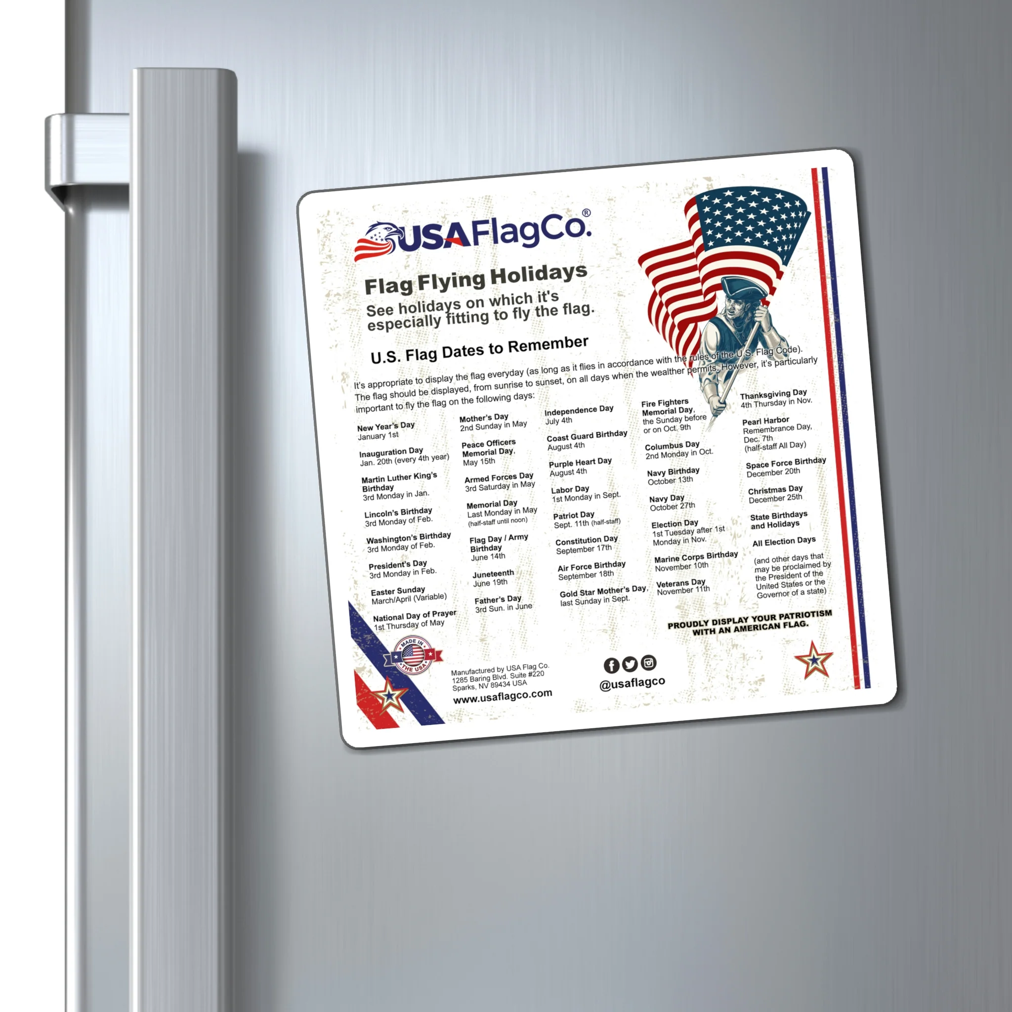 American Flag Flying Holidays Magnet - Image 2