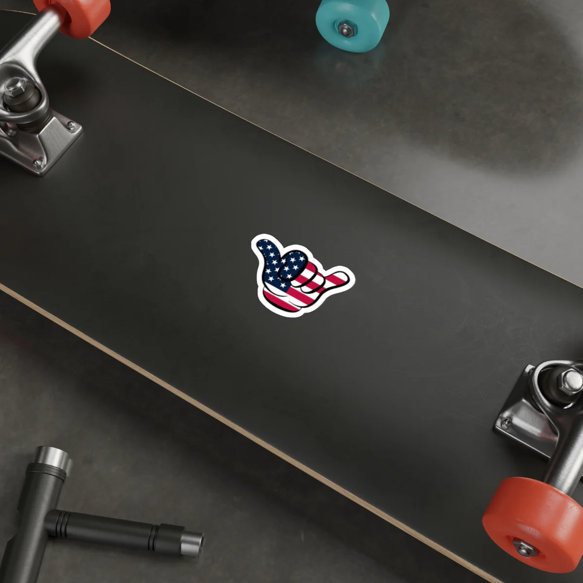 American Flag Hang Loose Hand Sign Decal (indoor and outdoor use) - Image 10