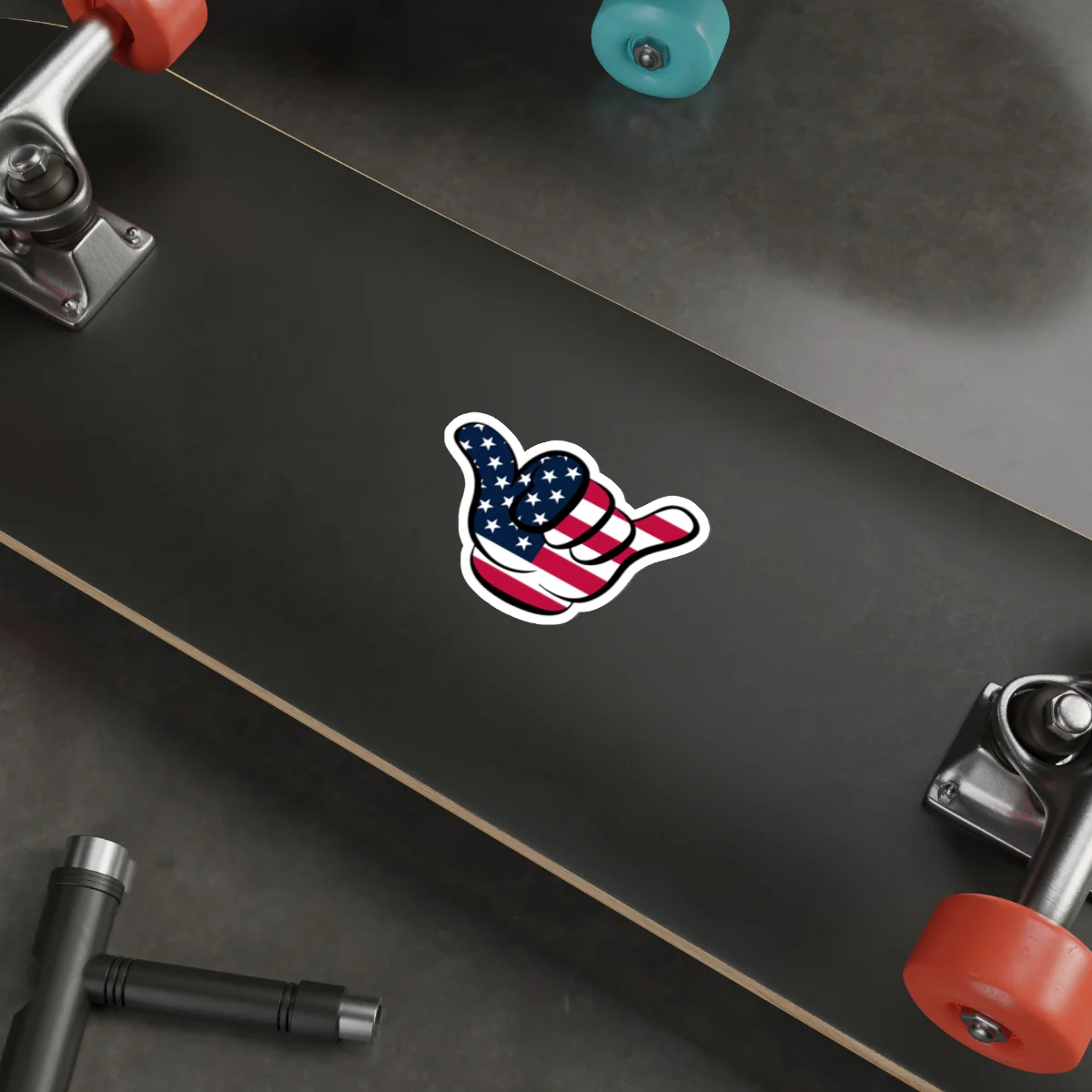 American Flag Hang Loose Hand Sign Decal (indoor and outdoor use) - Image 13