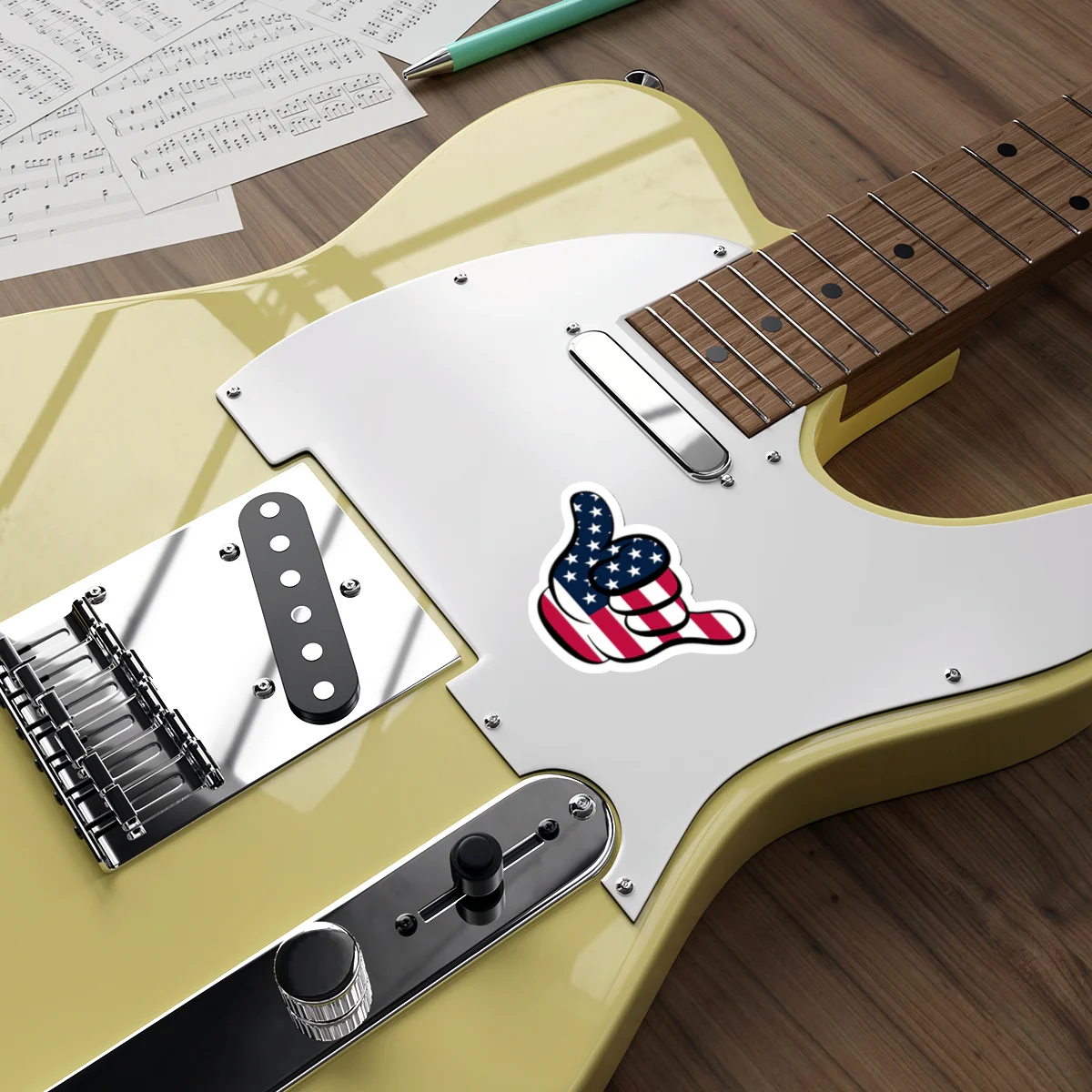 American Flag Hang Loose Hand Sign Decal (indoor and outdoor use) - Image 14