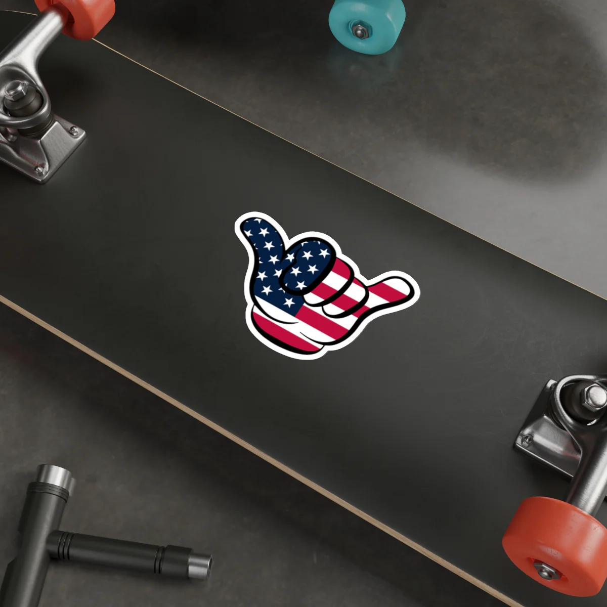 American Flag Hang Loose Hand Sign Decal (indoor and outdoor use) - Image 16
