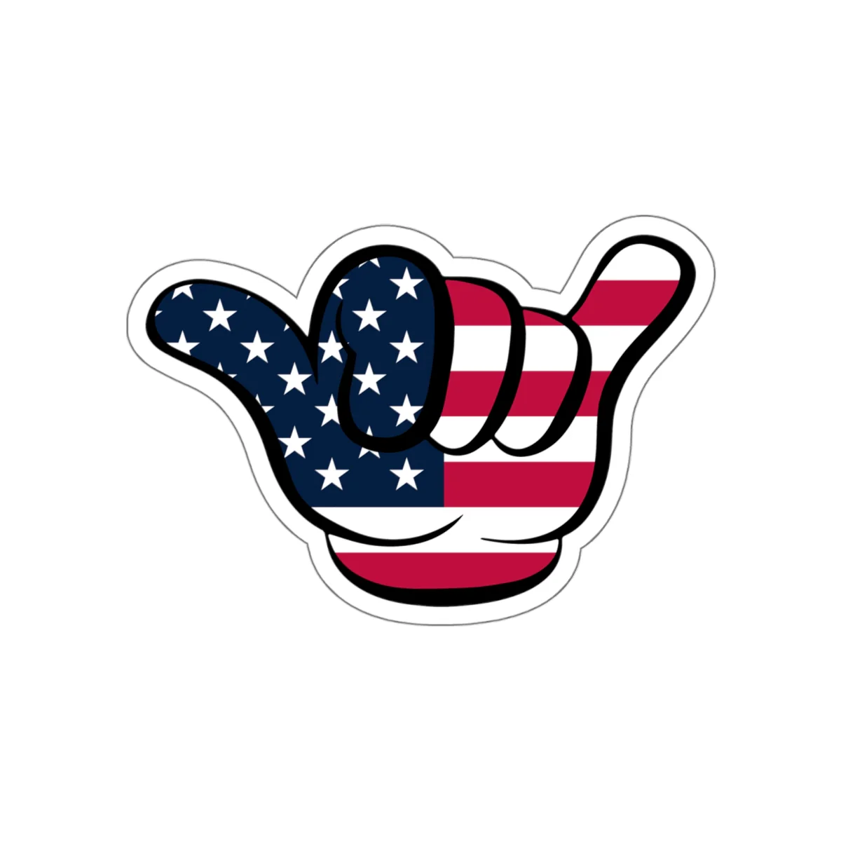 American Flag Hang Loose Hand Sign Decal (indoor and outdoor use) - Image 3