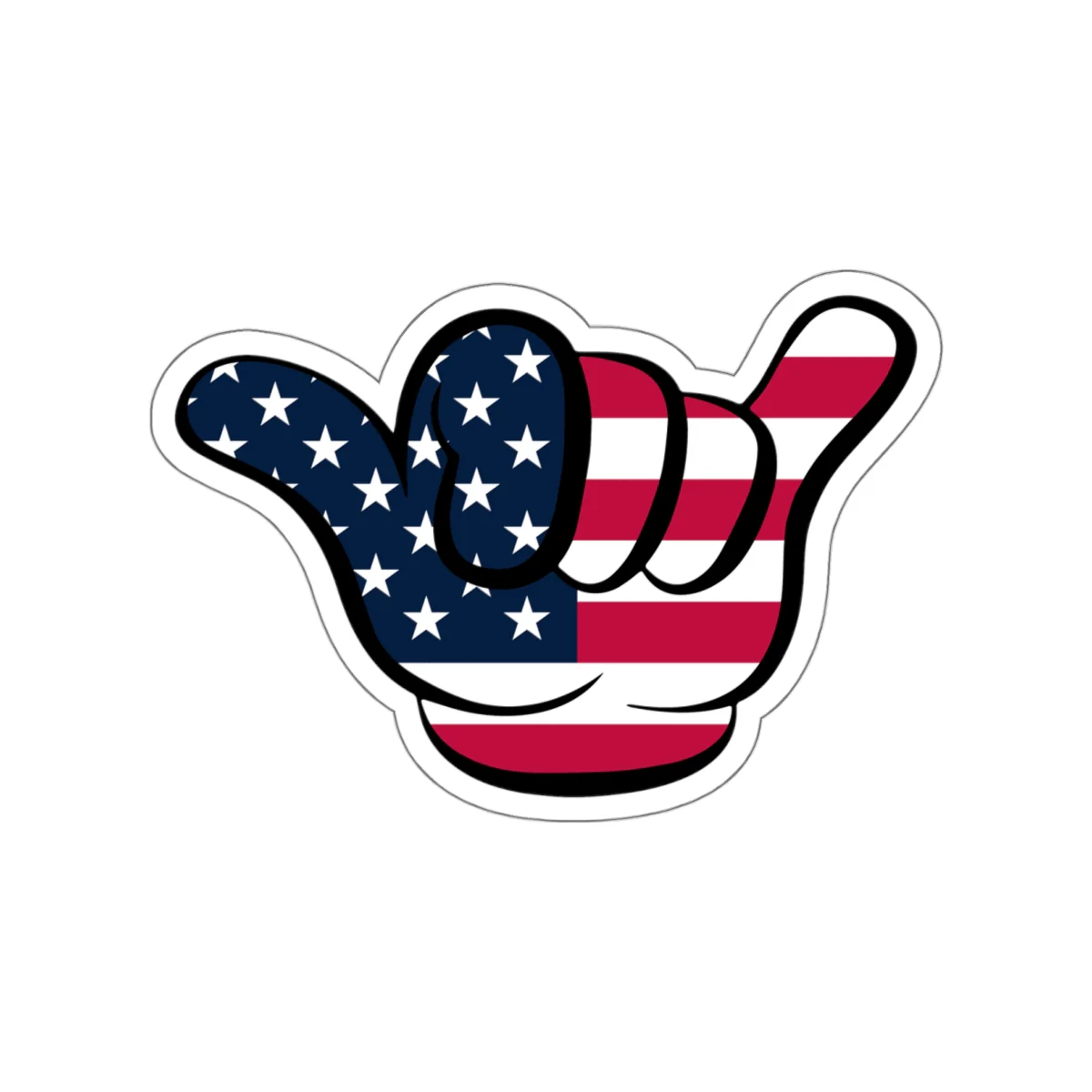 American Flag Hang Loose Hand Sign Decal (indoor and outdoor use) - Image 5
