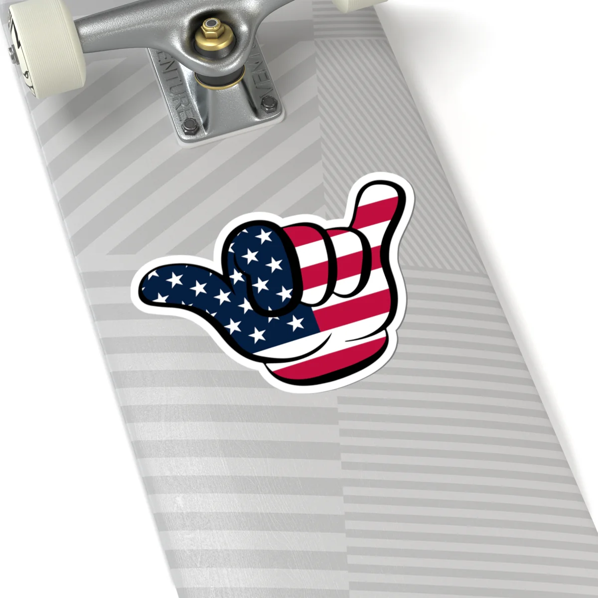 American Flag Hang Loose Hand Sign Sticker - Image 9