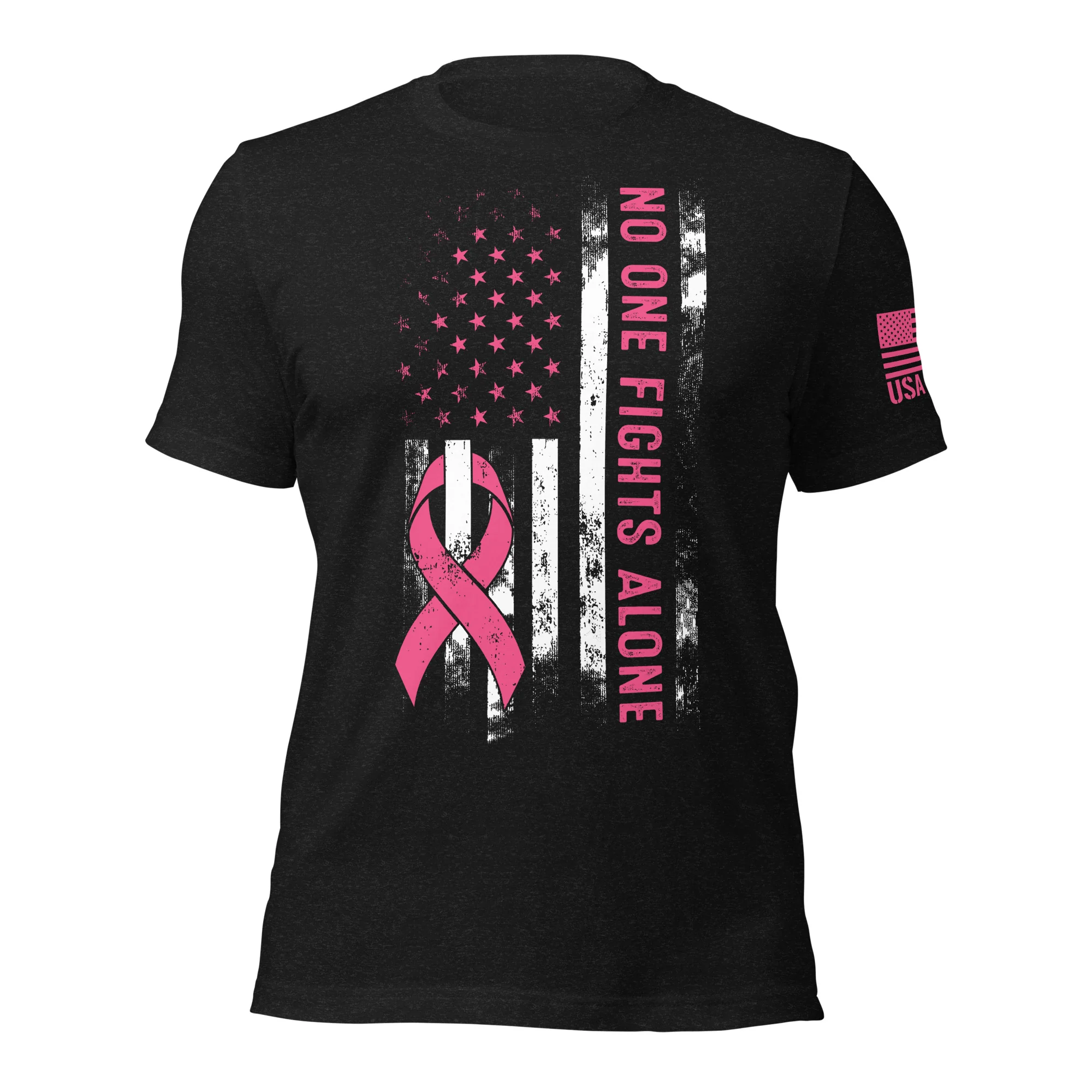 American Flag Pink Ribbon: No One Fights Alone | Unisex | DTG Printing - Image 25