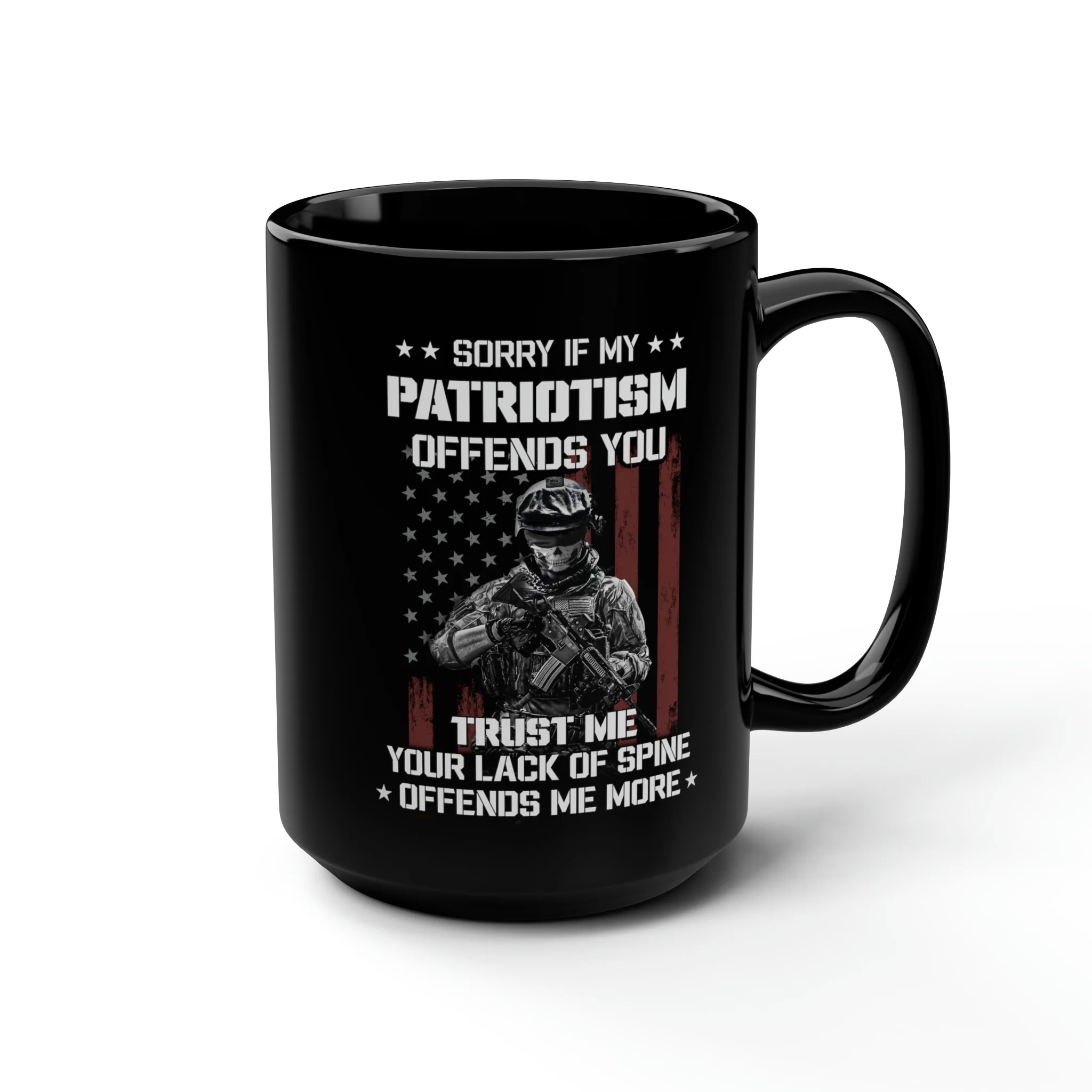 American Soldier Patriotism Mug 15 oz - Black - Image 5