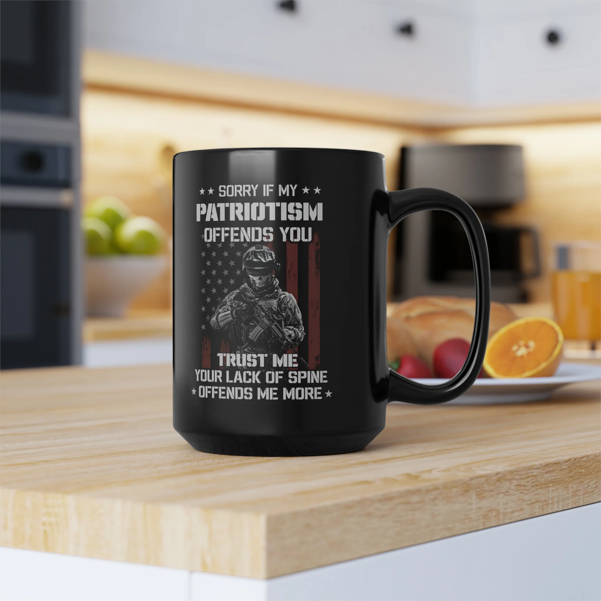 American Soldier Patriotism Mug 15 oz - Black - Image 7