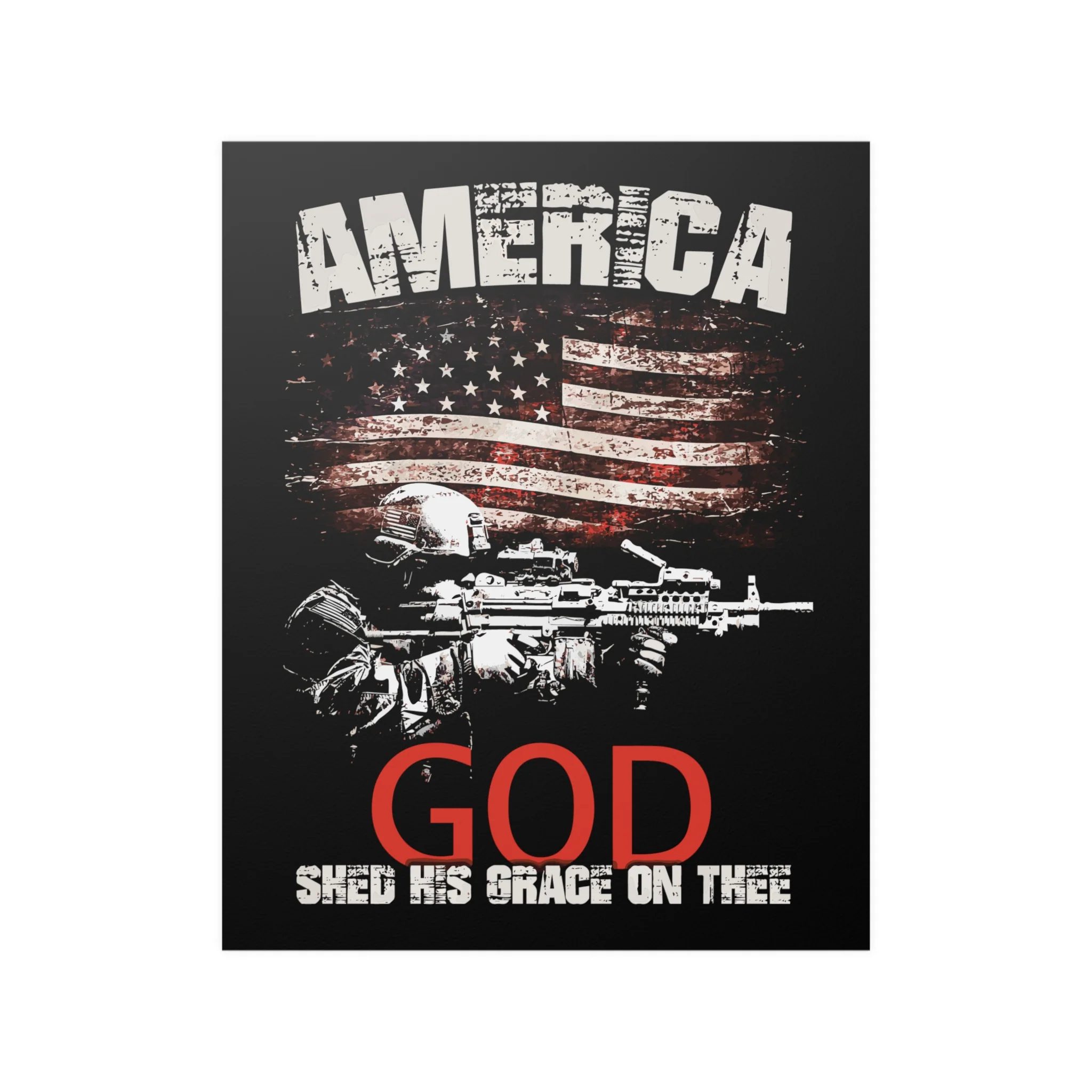 American Soldier Poster "GOD Shed His Grace On Thee" - Image 3