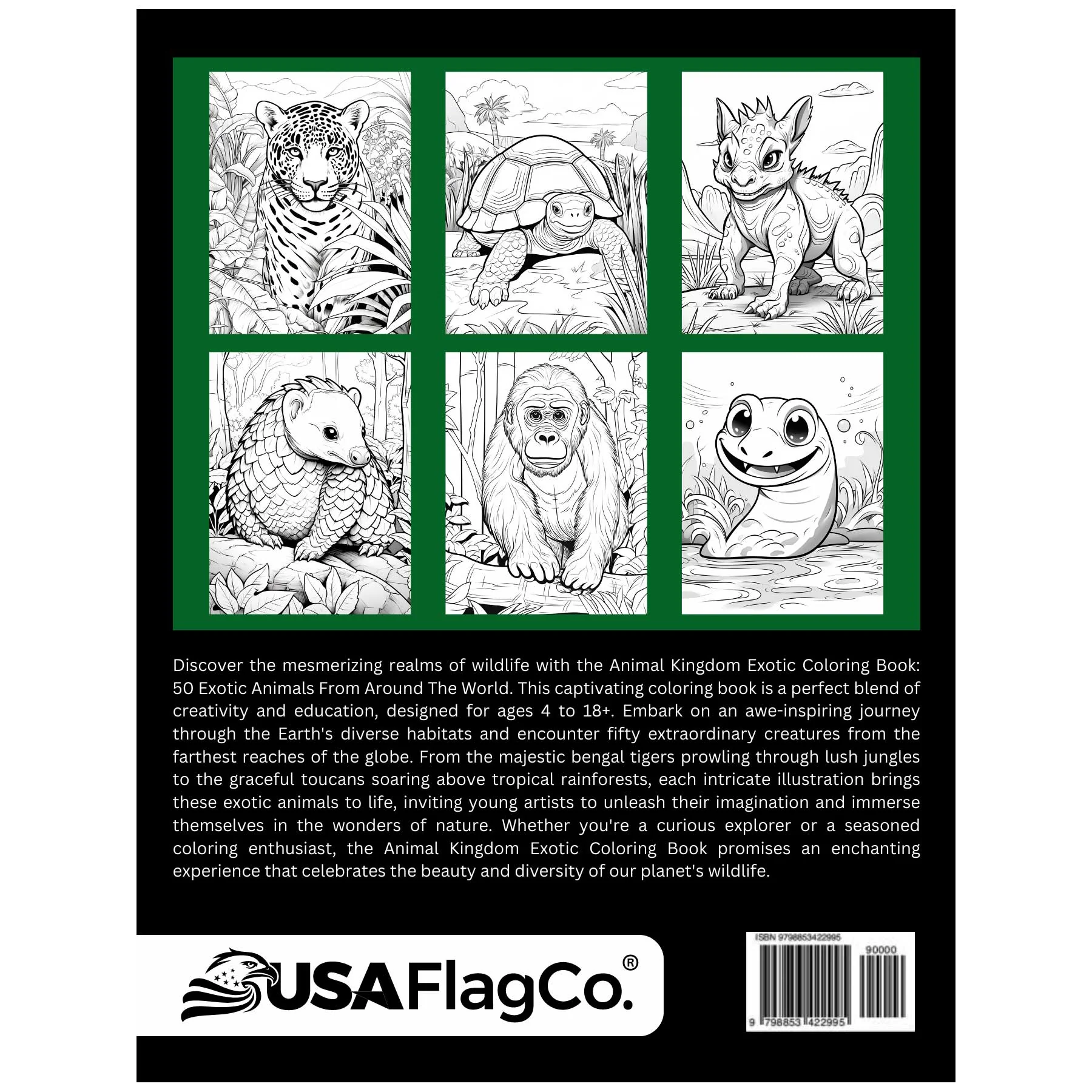Animal Kingdom Exotic Coloring Book - Image 2
