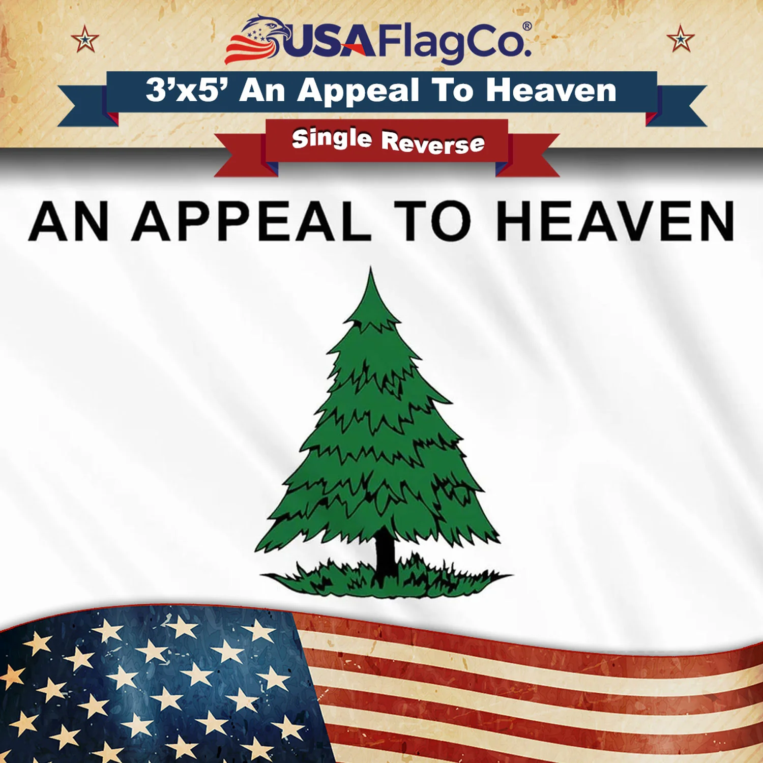 An Appeal To Heaven Flag (3x5 foot) Oxford Polyester - Single Reverse