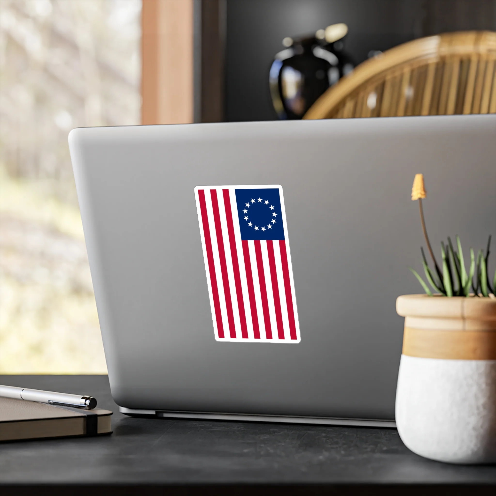 Betsy Ross Flag Decal (Right-side) (indoor and outdoor use) - Image 10