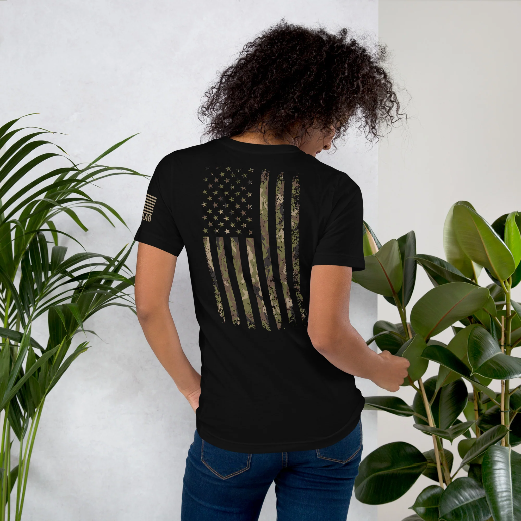 Camo USA Flag T-Shirt | Unisex T-Shirts | DTG Printing - Image 10