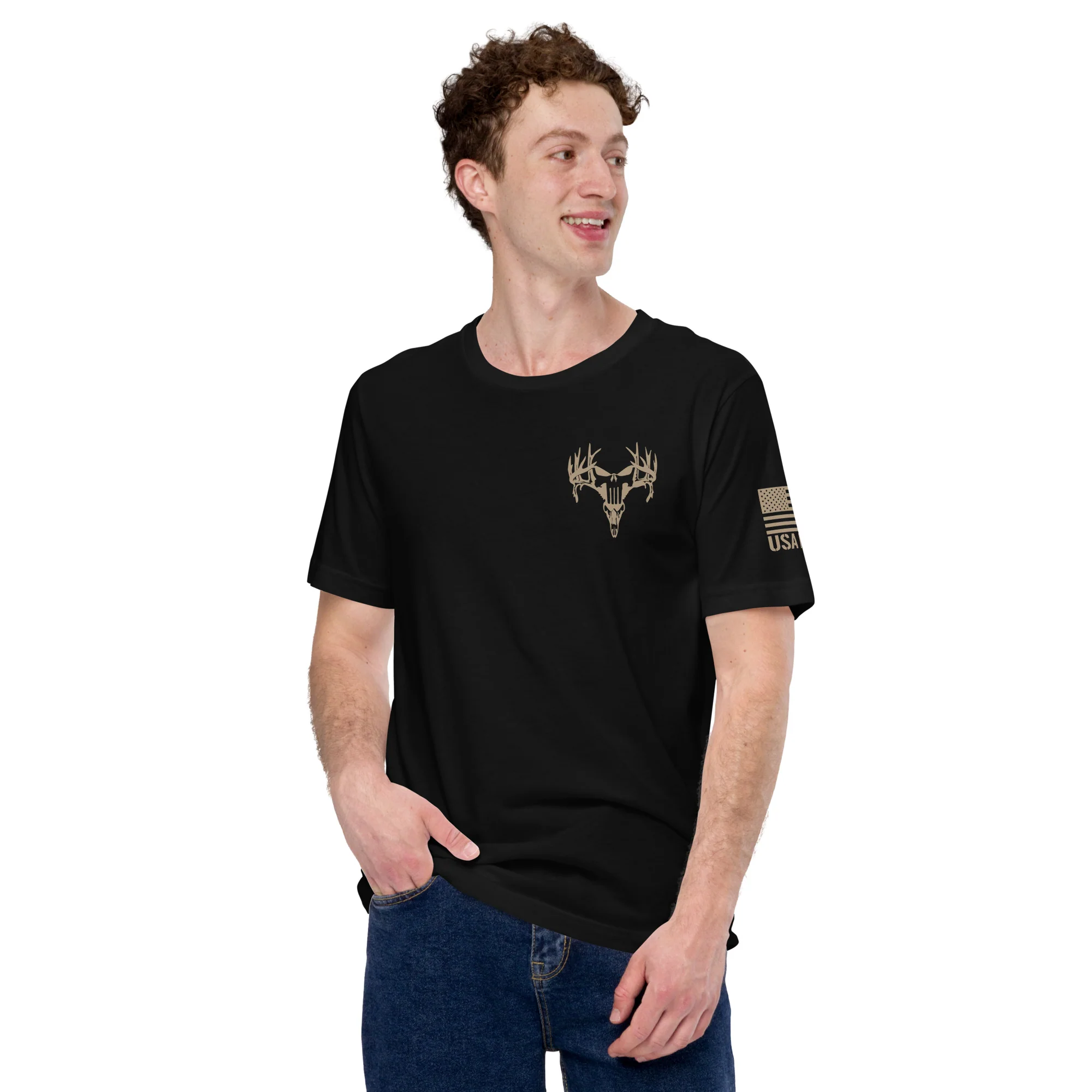 Camo USA Flag T-Shirt | Unisex T-Shirts | DTG Printing - Image 16