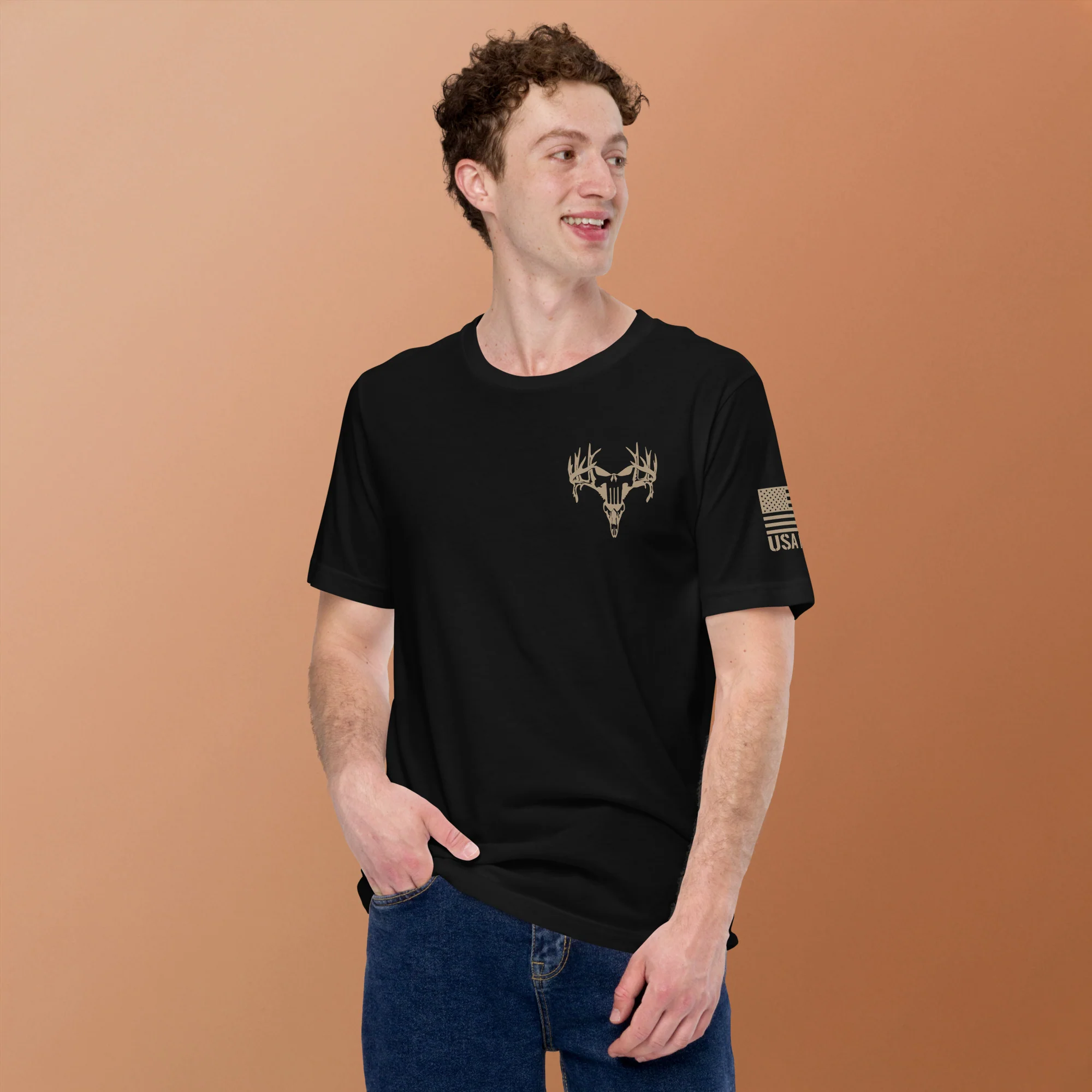 Camo USA Flag T-Shirt | Unisex T-Shirts | DTG Printing - Image 17