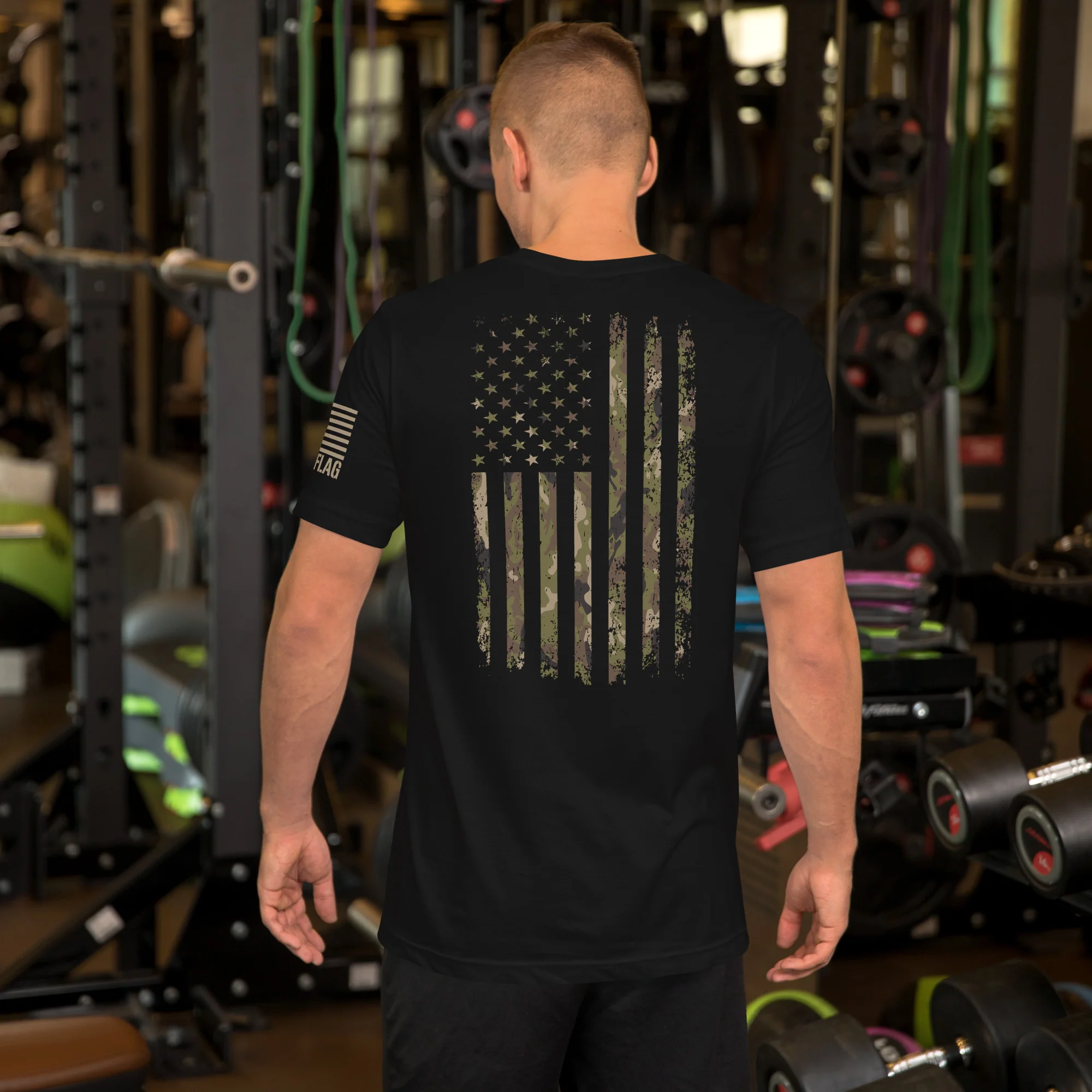 Camo USA Flag T-Shirt | Unisex T-Shirts | DTG Printing - Image 6
