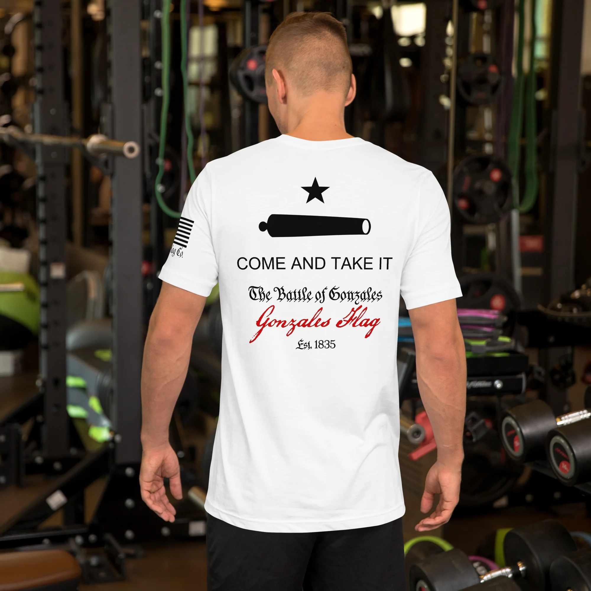 Come and Take It T-Shirt | Gonzales Flag DTG Print - Image 6