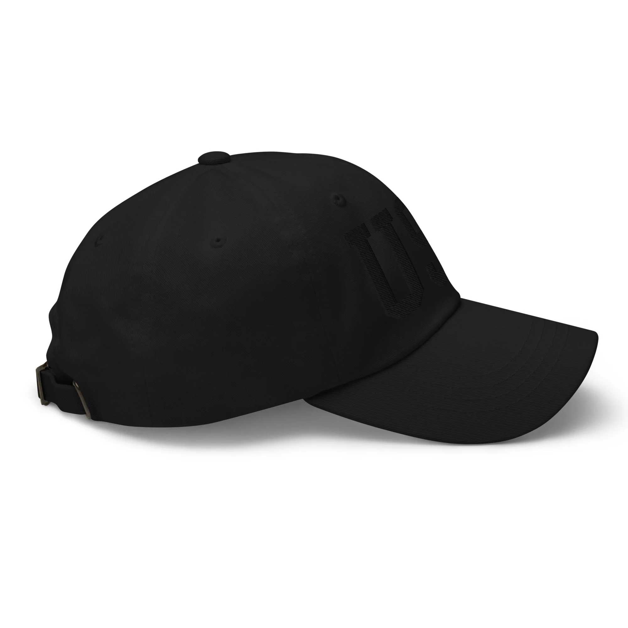 Dad Hat - Black Embroidered 3-D Puff USA Text - Image 11
