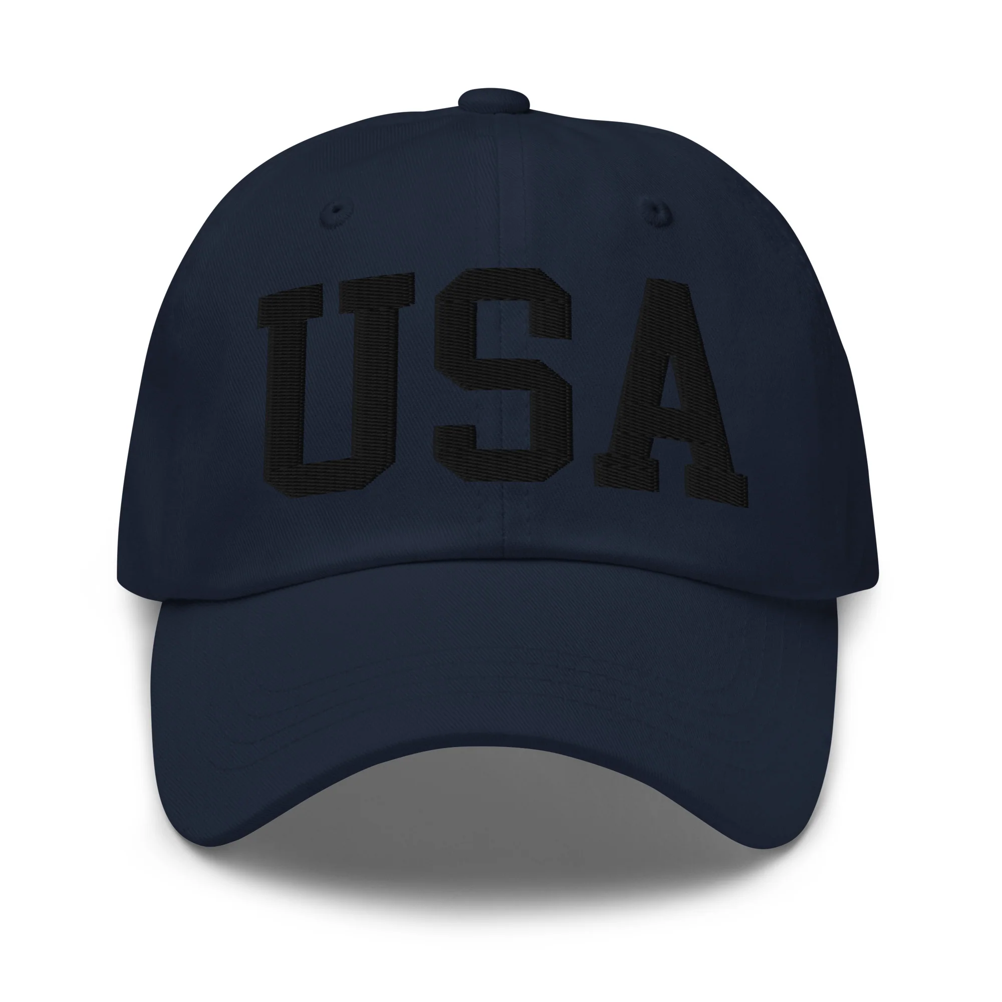 Dad Hat - Black Embroidered 3-D Puff USA Text - Image 16