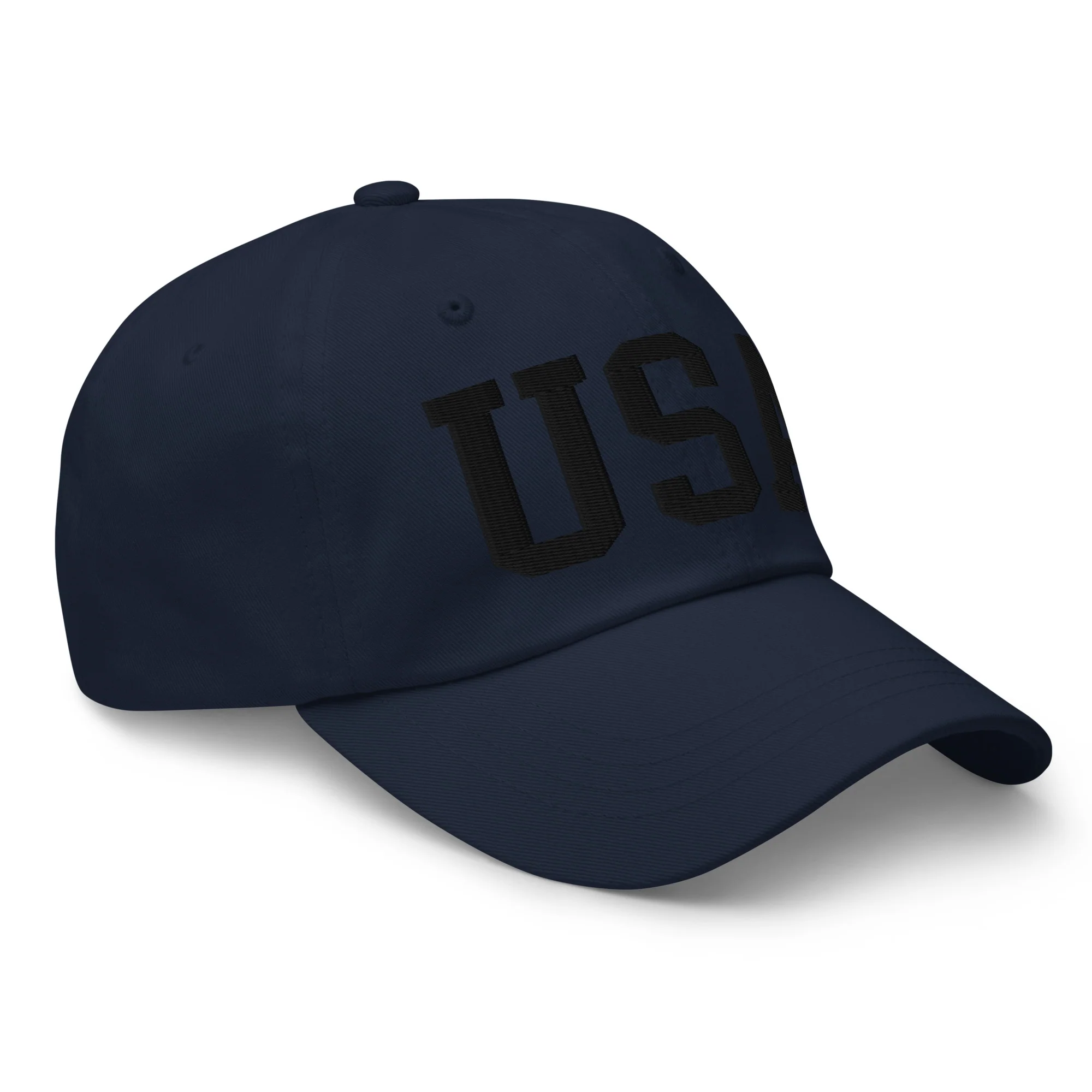 Dad Hat - Black Embroidered 3-D Puff USA Text - Image 18