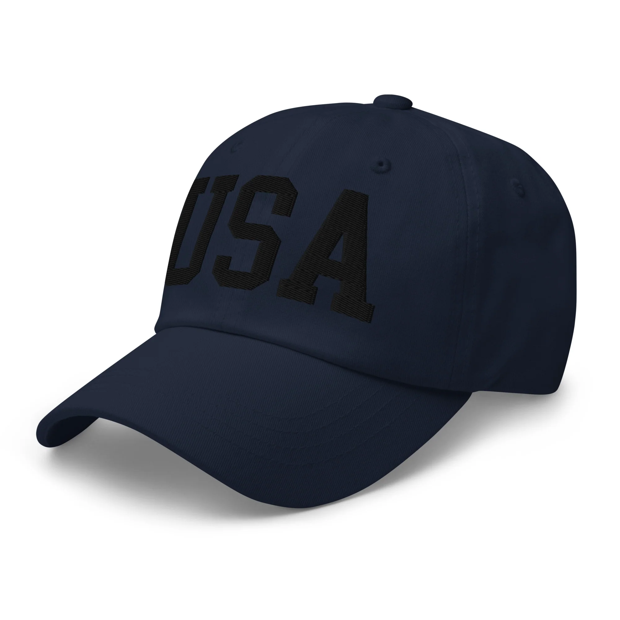 Dad Hat - Black Embroidered 3-D Puff USA Text - Image 20