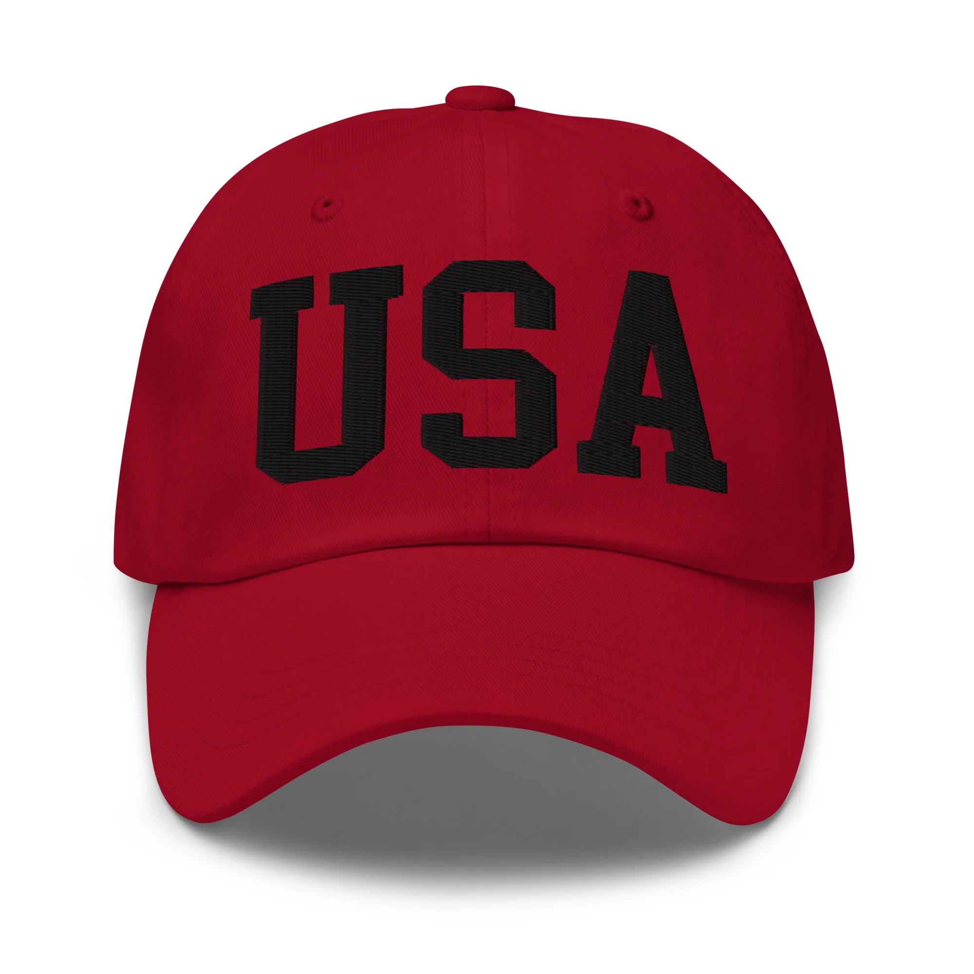 Dad Hat - Black Embroidered 3-D Puff USA Text - Image 22
