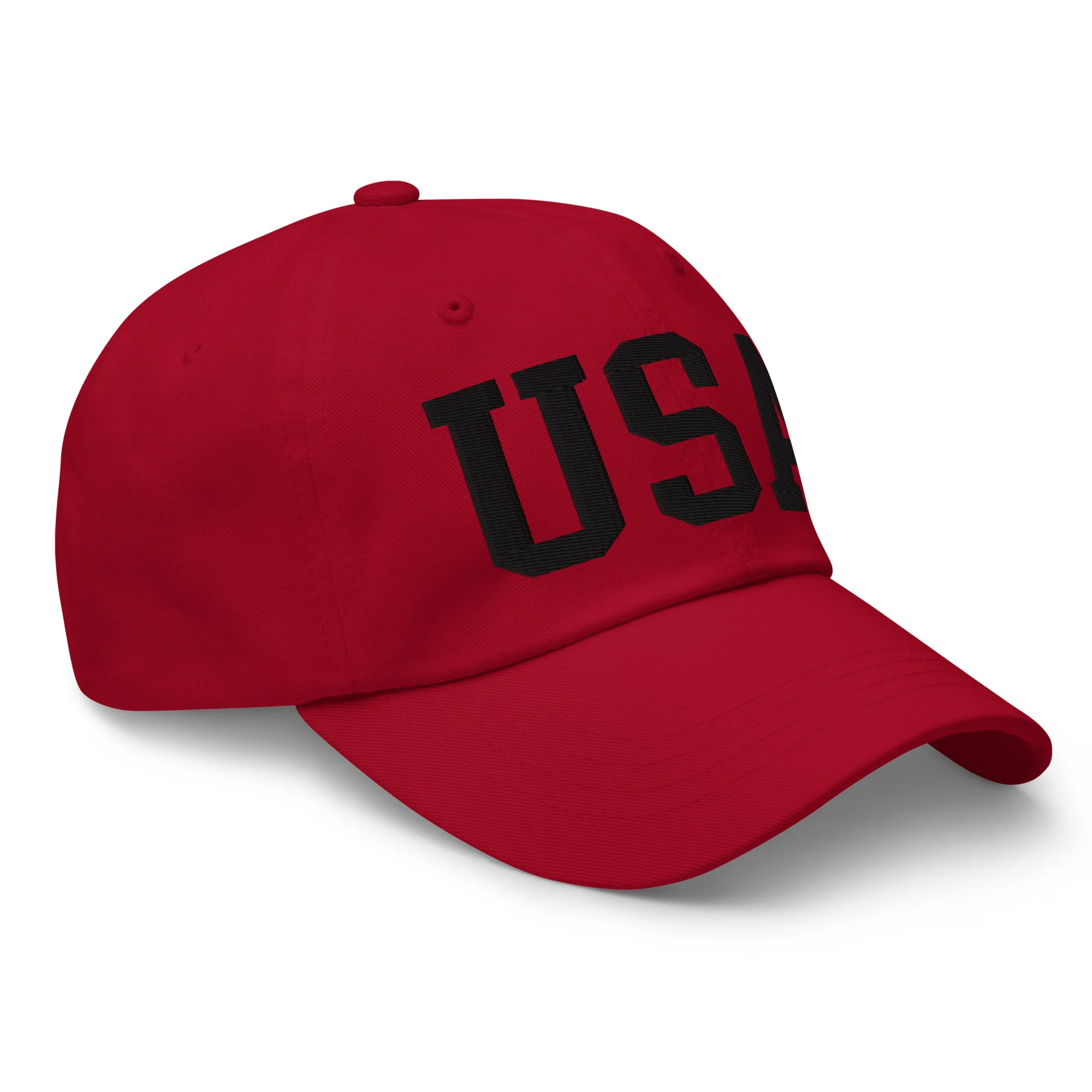 Dad Hat - Black Embroidered 3-D Puff USA Text - Image 24