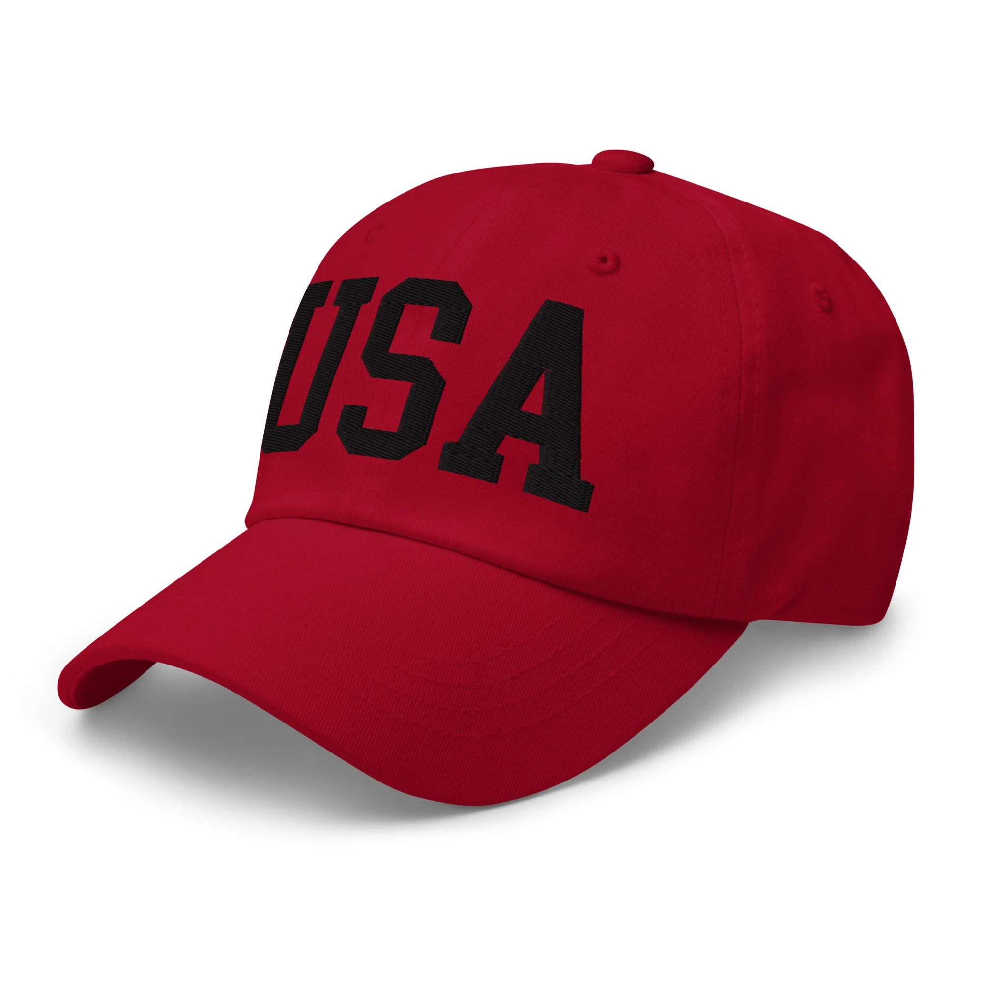 Dad Hat - Black Embroidered 3-D Puff USA Text - Image 26