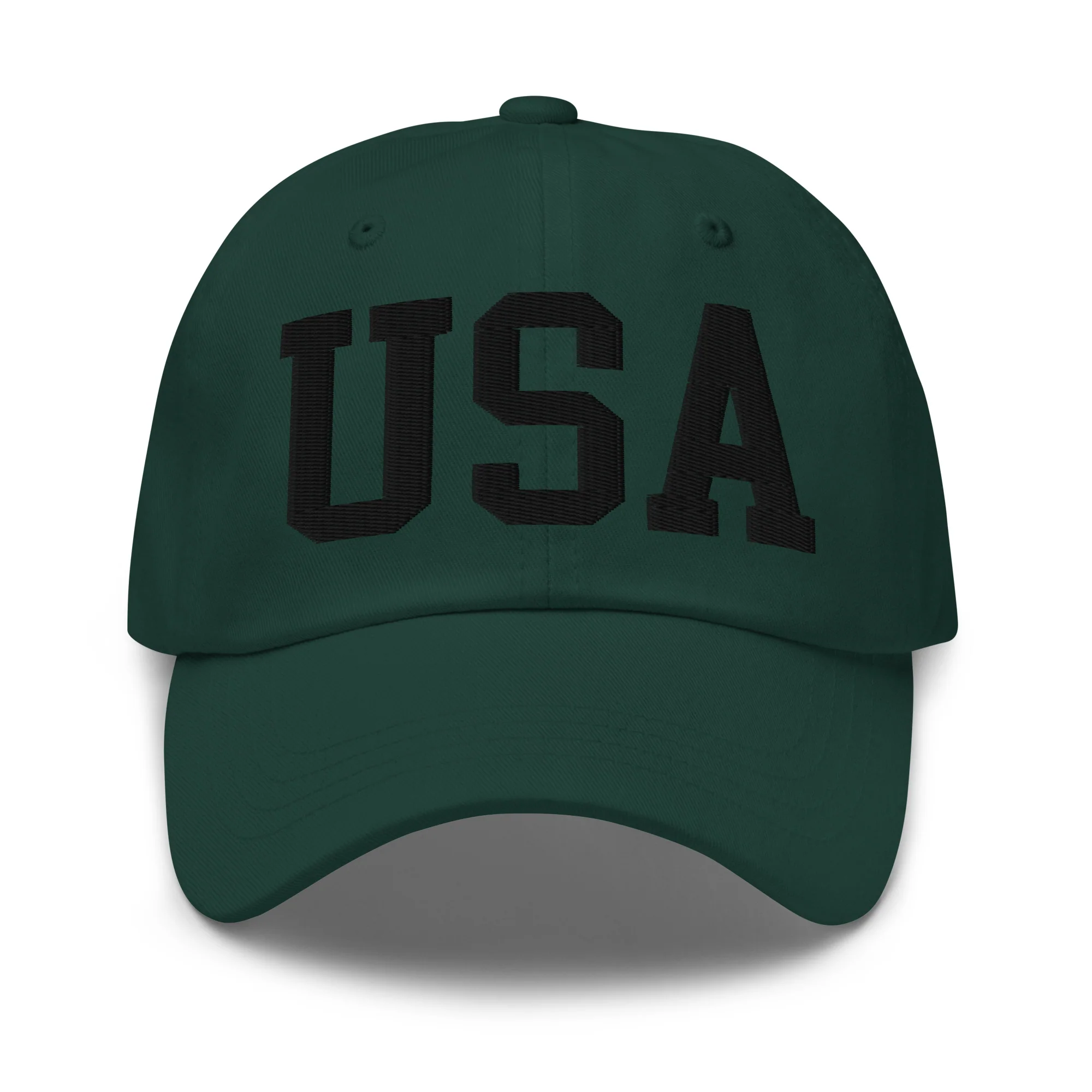 Dad Hat - Black Embroidered 3-D Puff USA Text - Image 28