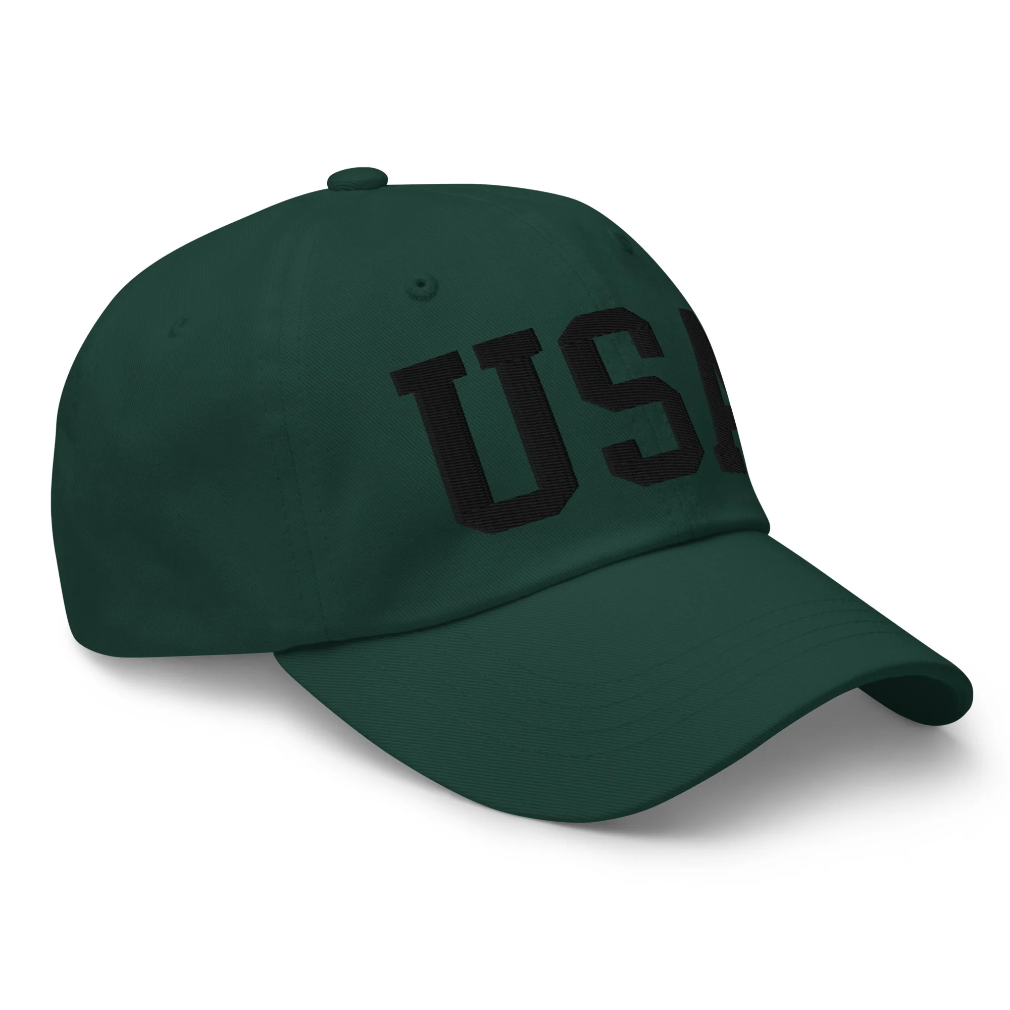Dad Hat - Black Embroidered 3-D Puff USA Text - Image 30