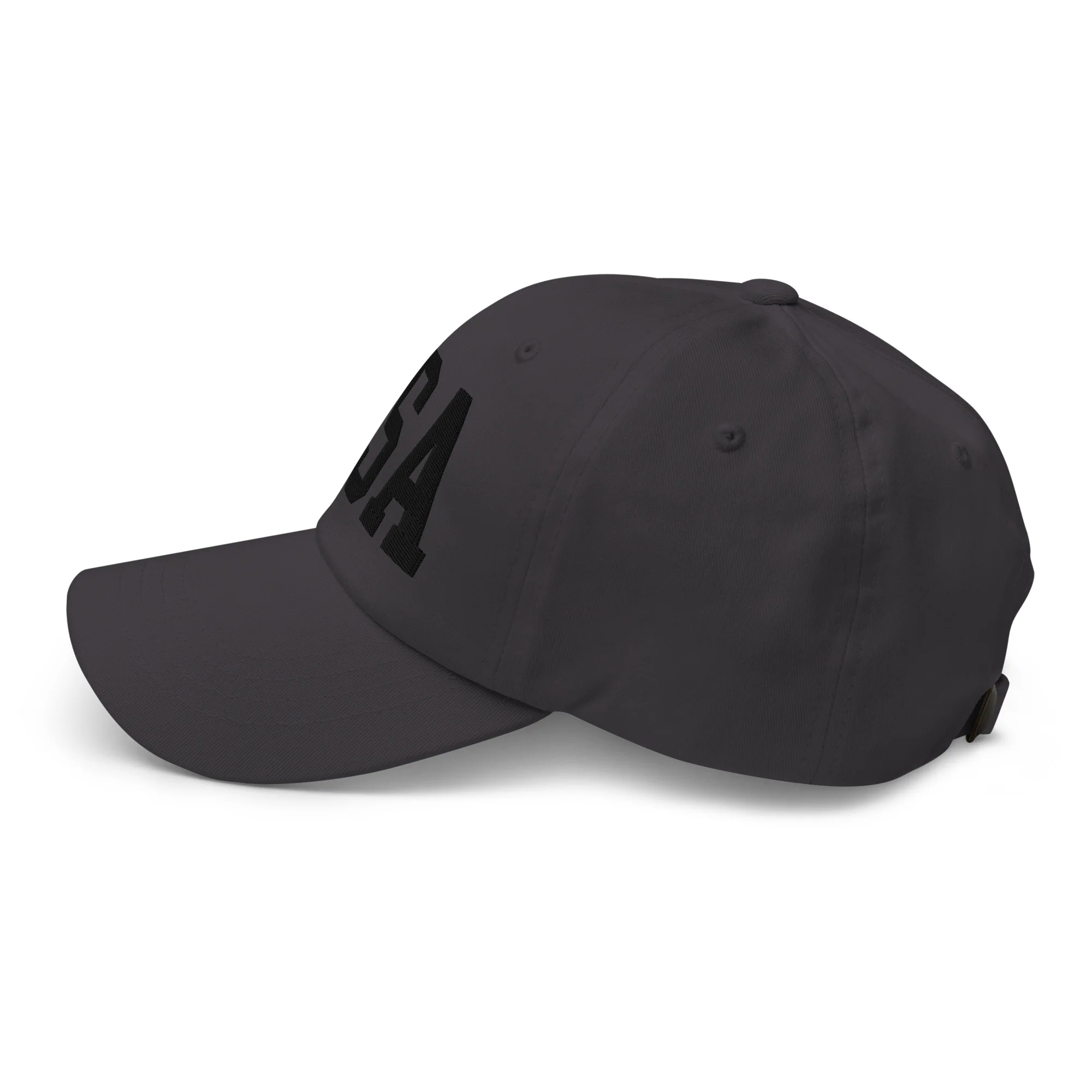 Dad Hat - Black Embroidered 3-D Puff USA Text - Image 37