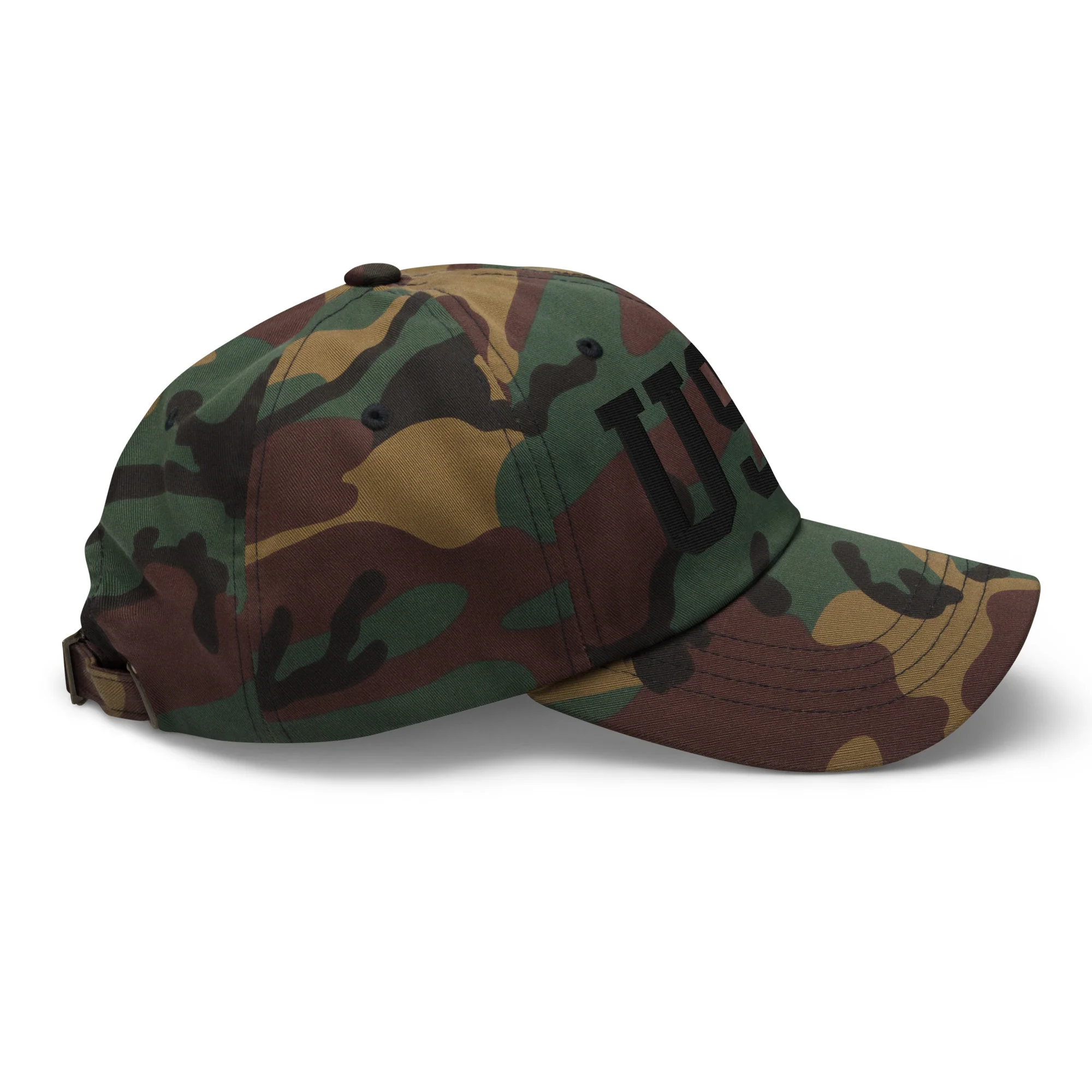 Dad Hat - Black Embroidered 3-D Puff USA Text - Image 41