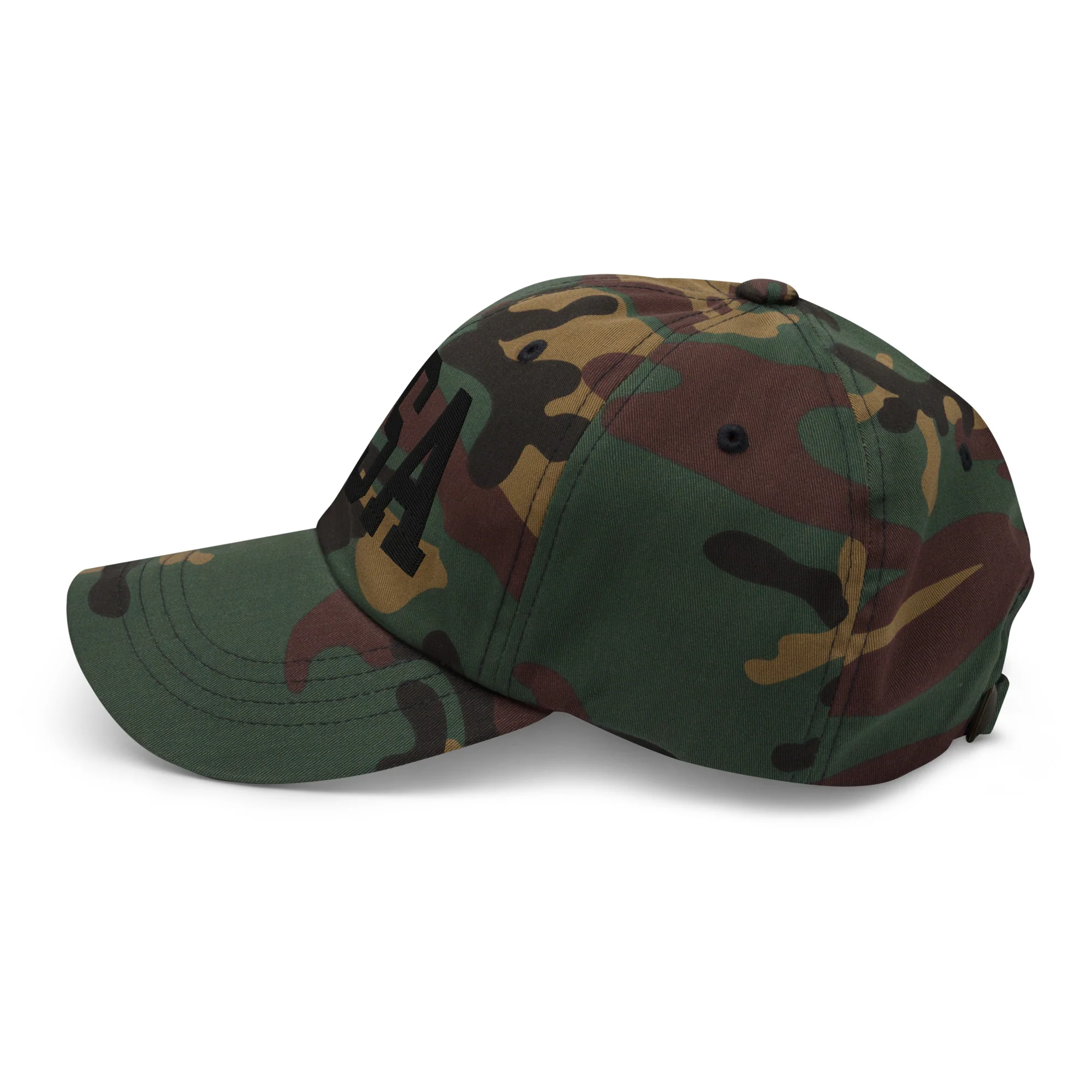 Dad Hat - Black Embroidered 3-D Puff USA Text - Image 43