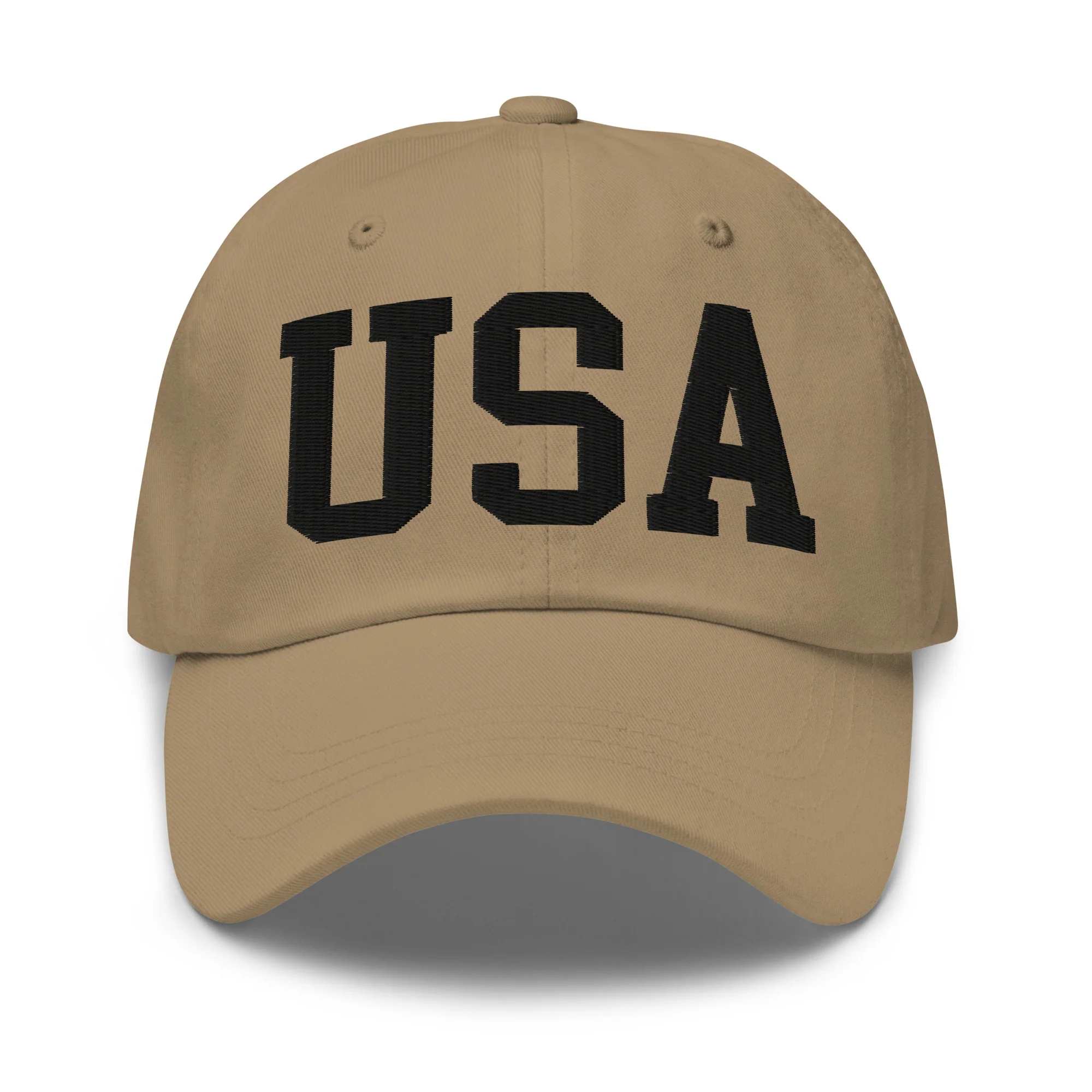 Dad Hat - Black Embroidered 3-D Puff USA Text - Image 46
