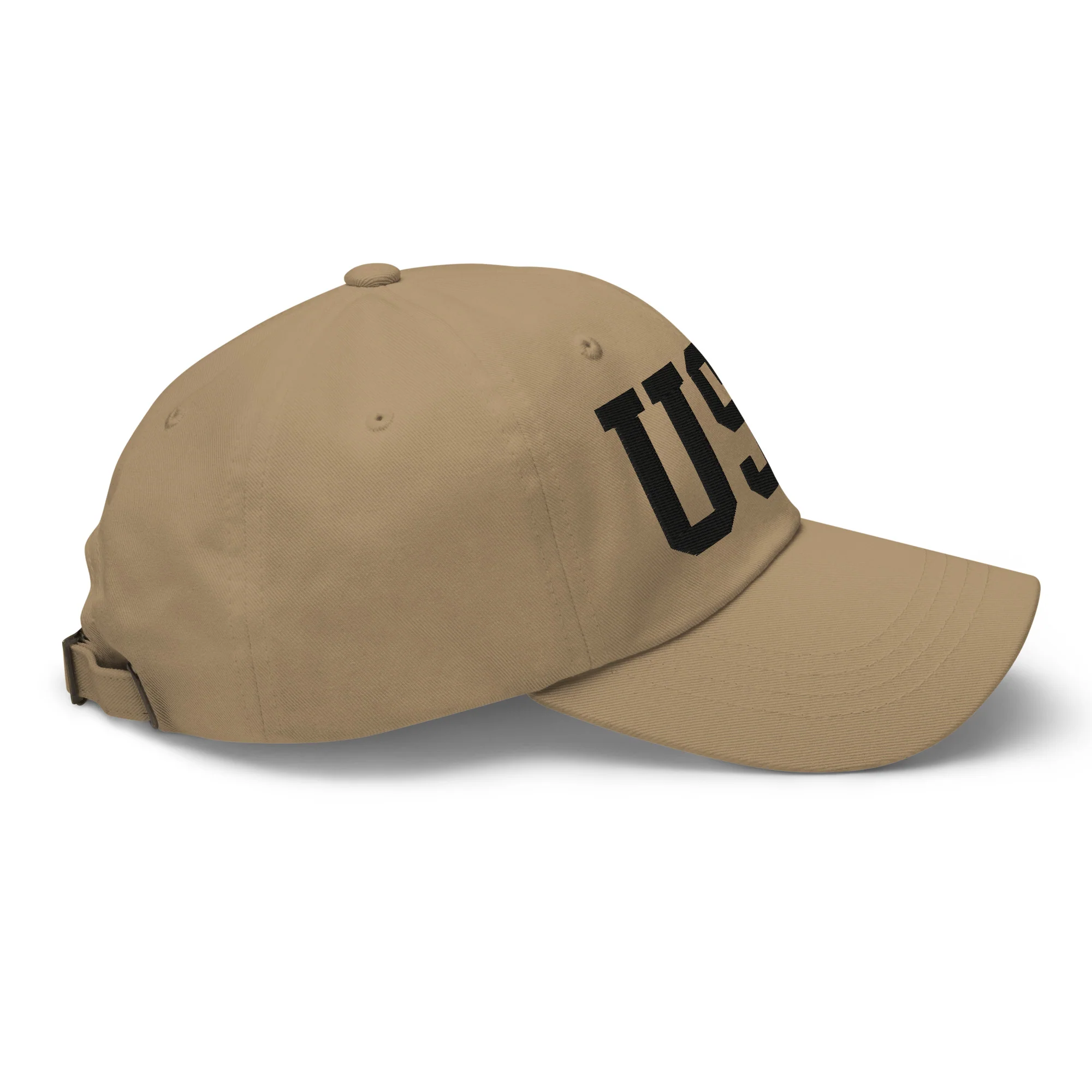 Dad Hat - Black Embroidered 3-D Puff USA Text - Image 47