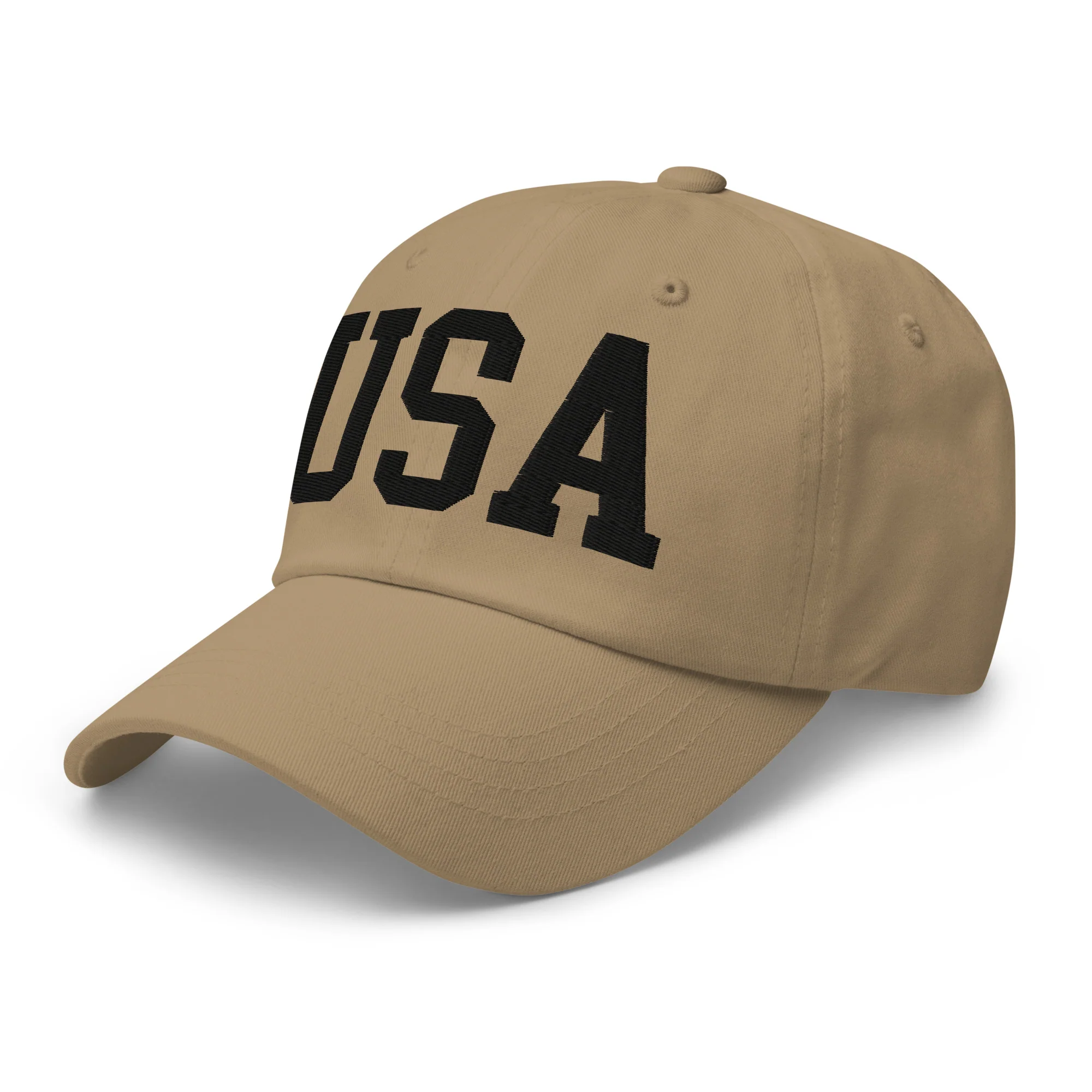 Dad Hat - Black Embroidered 3-D Puff USA Text - Image 50
