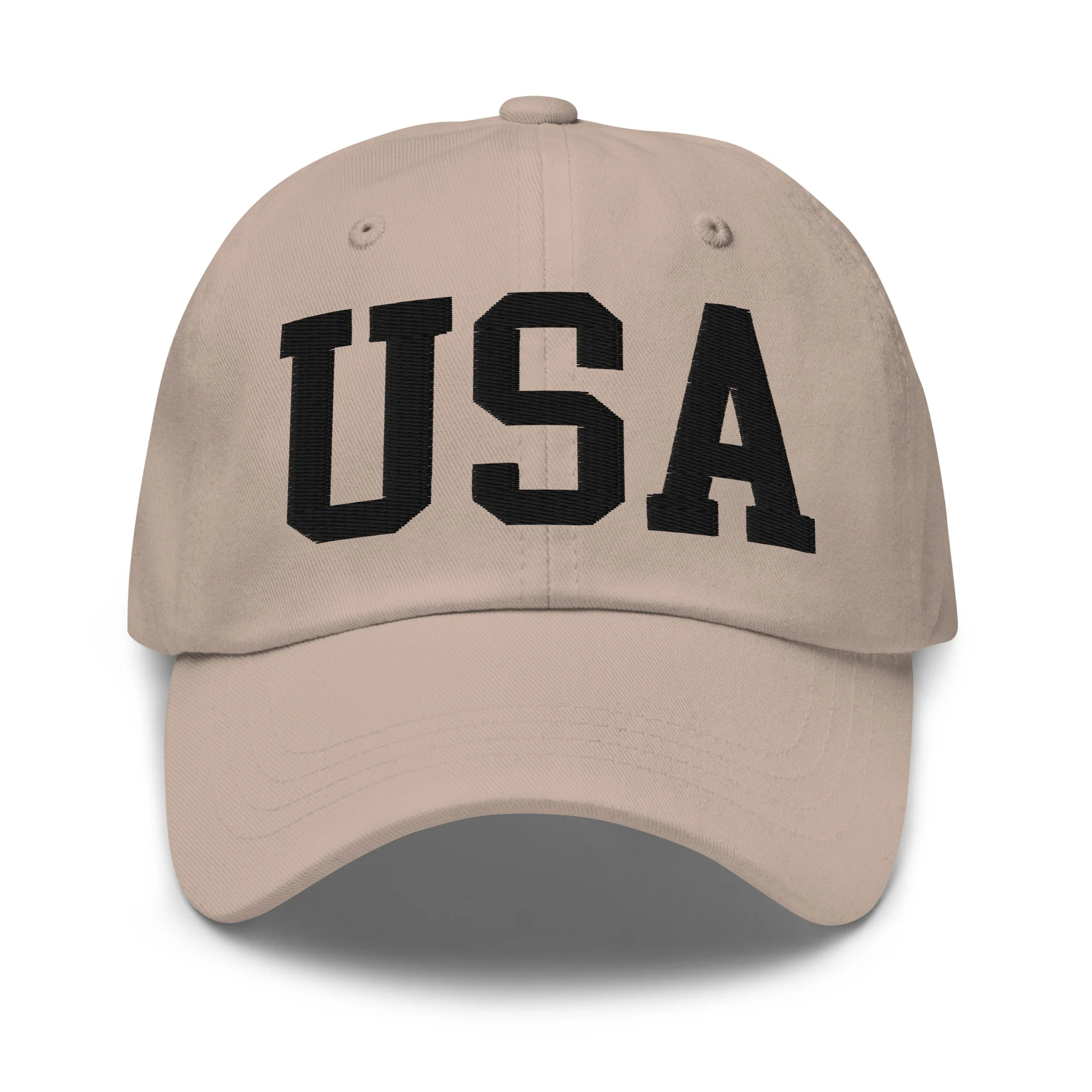 Dad Hat - Black Embroidered 3-D Puff USA Text - Image 52