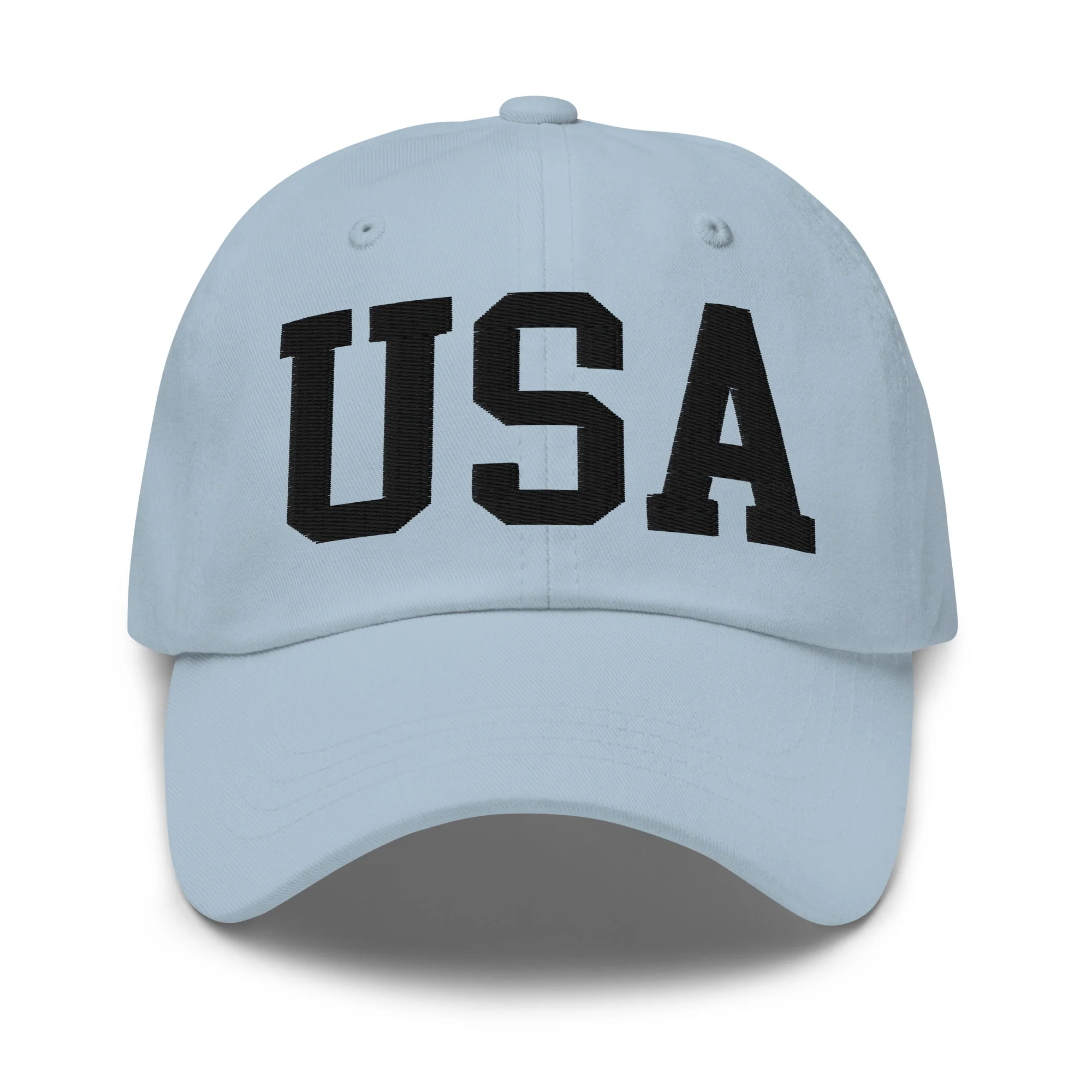 Dad Hat - Black Embroidered 3-D Puff USA Text - Image 64