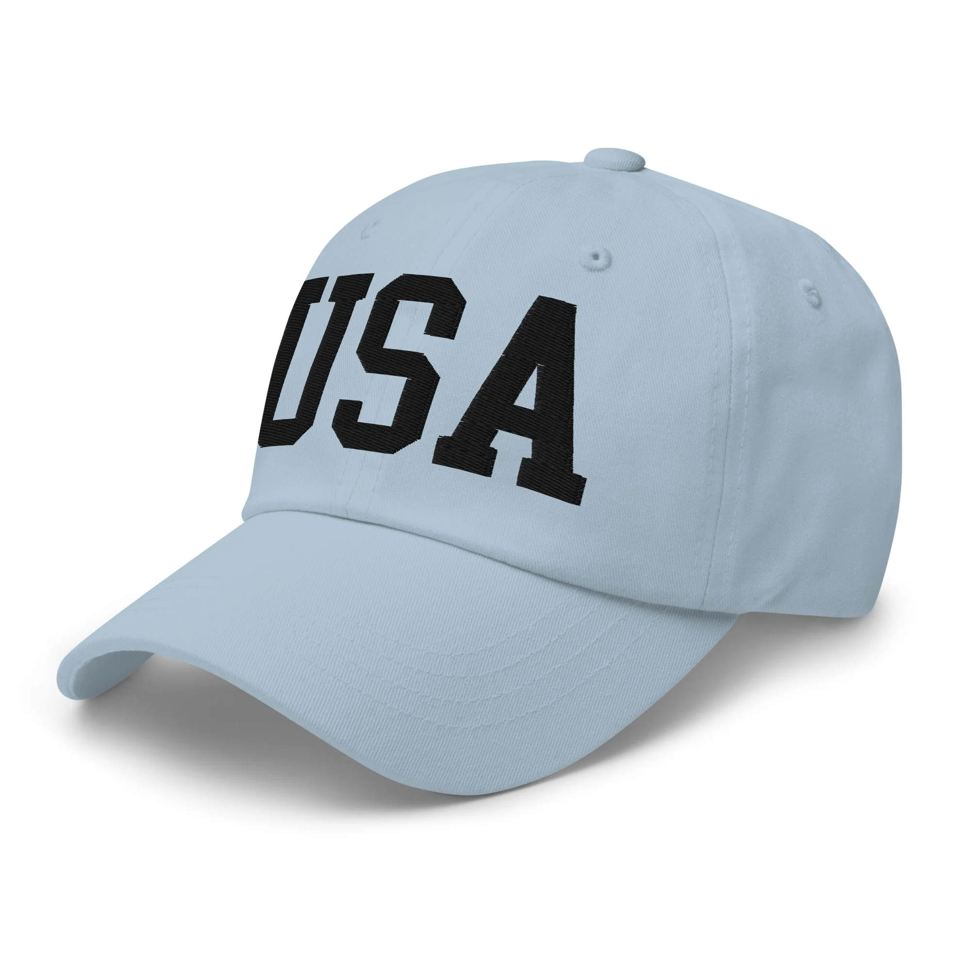 Dad Hat - Black Embroidered 3-D Puff USA Text - Image 68