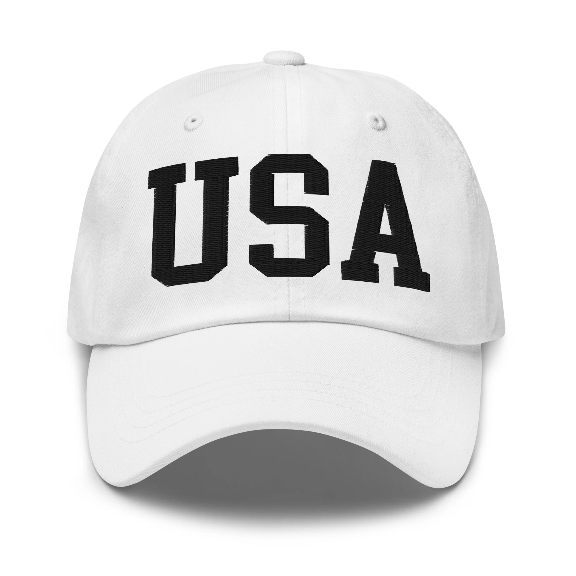 Dad Hat - Black Embroidered 3-D Puff USA Text - Image 70
