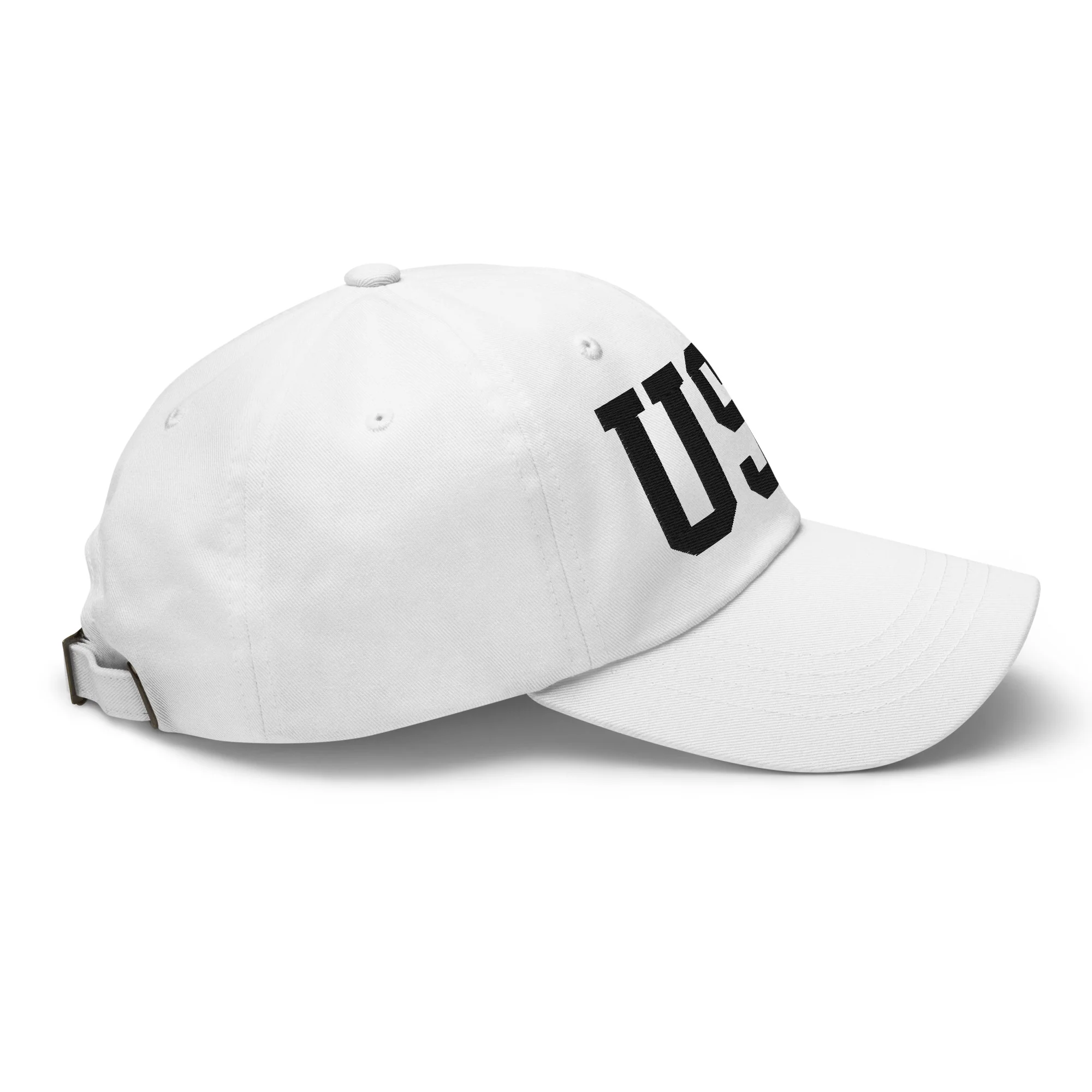 Dad Hat - Black Embroidered 3-D Puff USA Text - Image 71