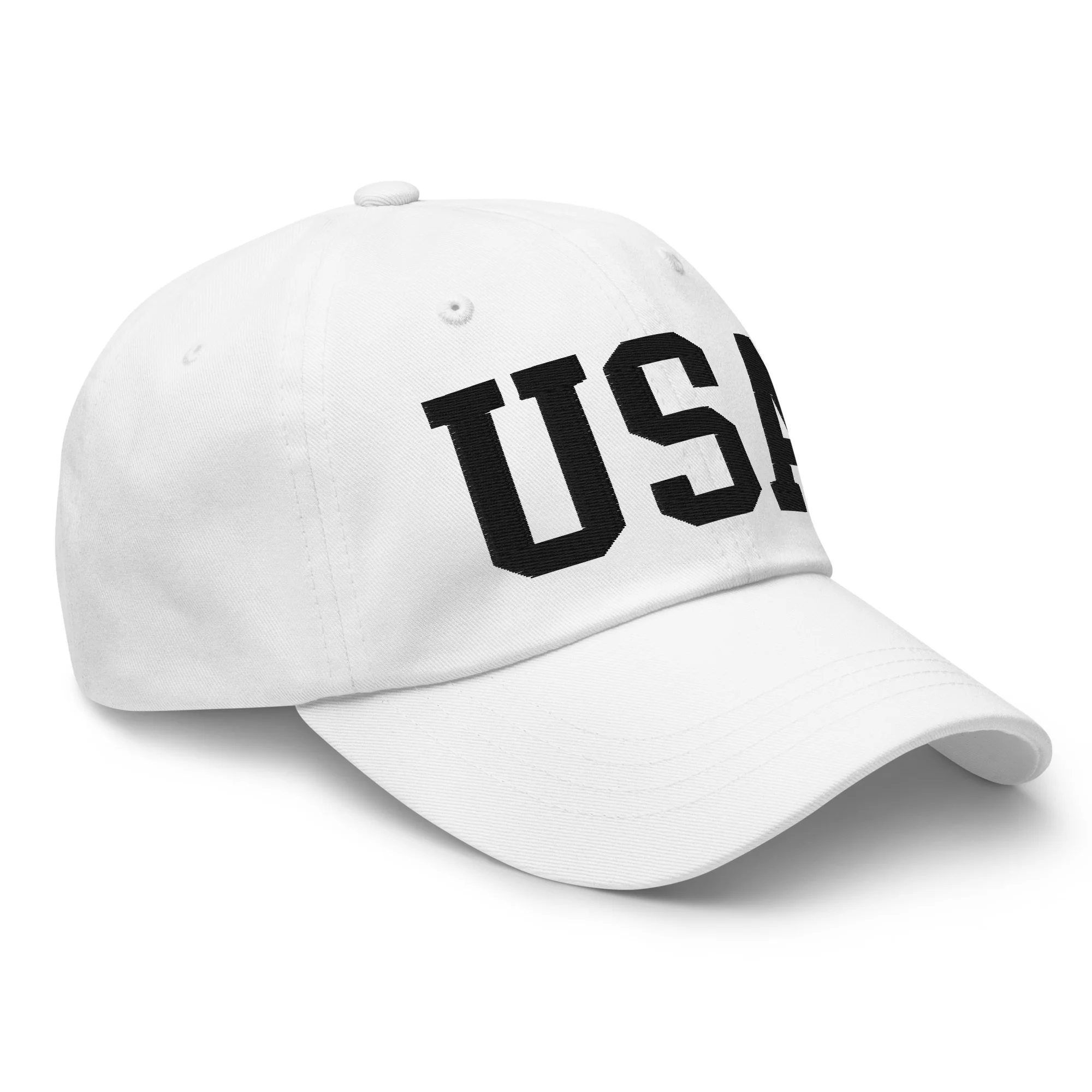 Dad Hat - Black Embroidered 3-D Puff USA Text - Image 72