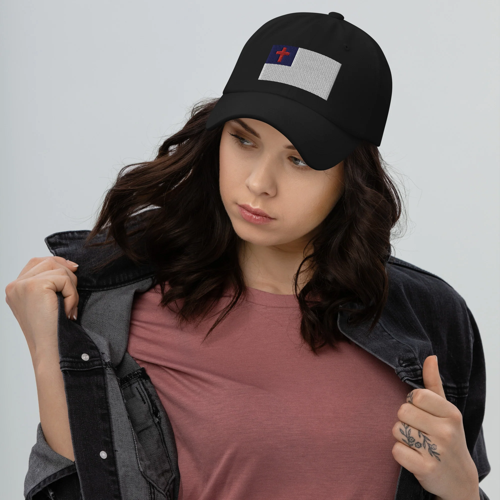 Dad Hat - Christian Flag (Embroidered Flag) - Image 9