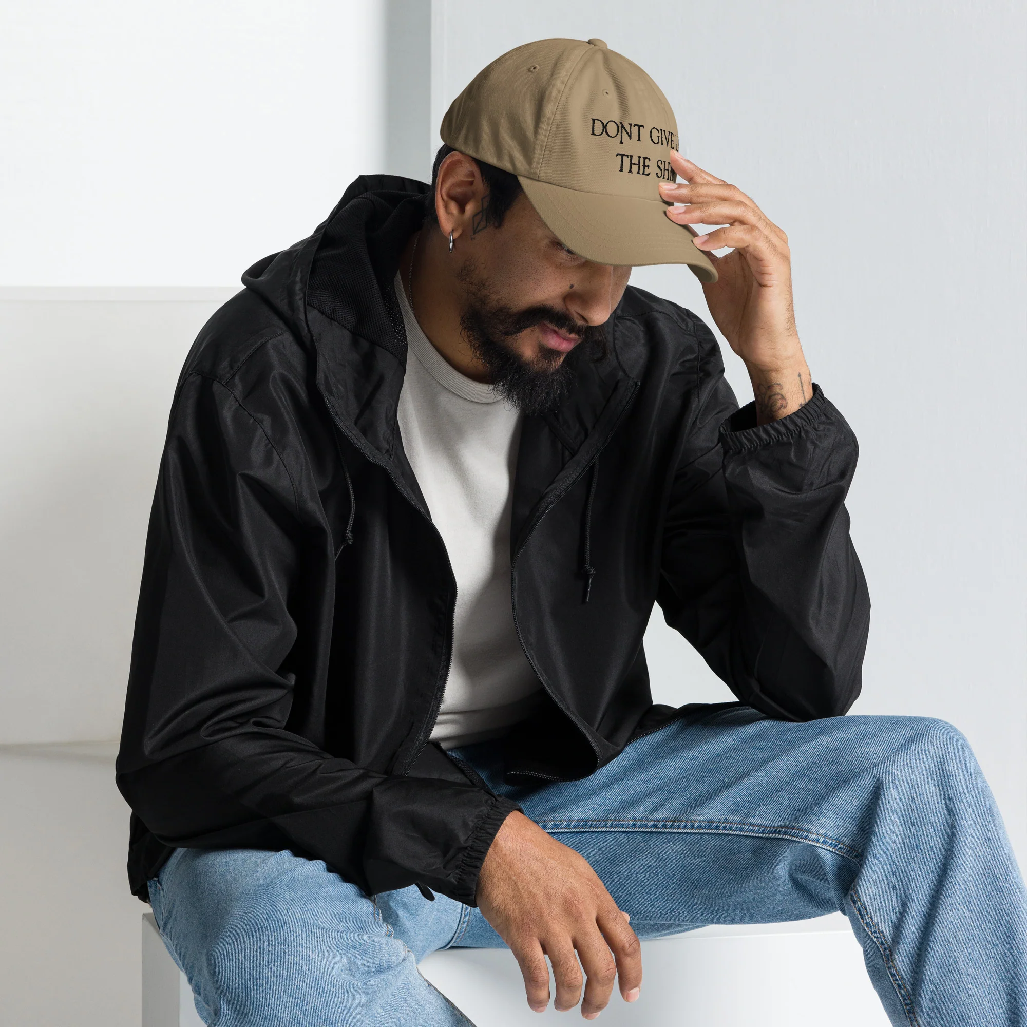 Dad Hat - Dont Give Up The Ship (Black Embroidered) - Image 7
