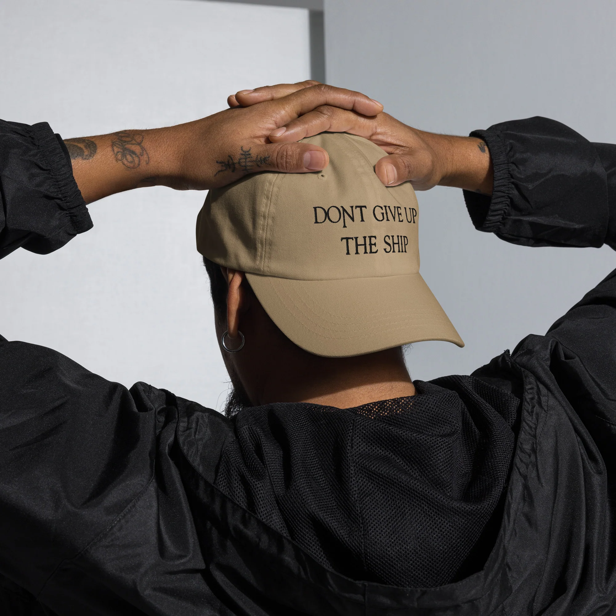 Dad Hat - Dont Give Up The Ship (Black Embroidered) - Image 8
