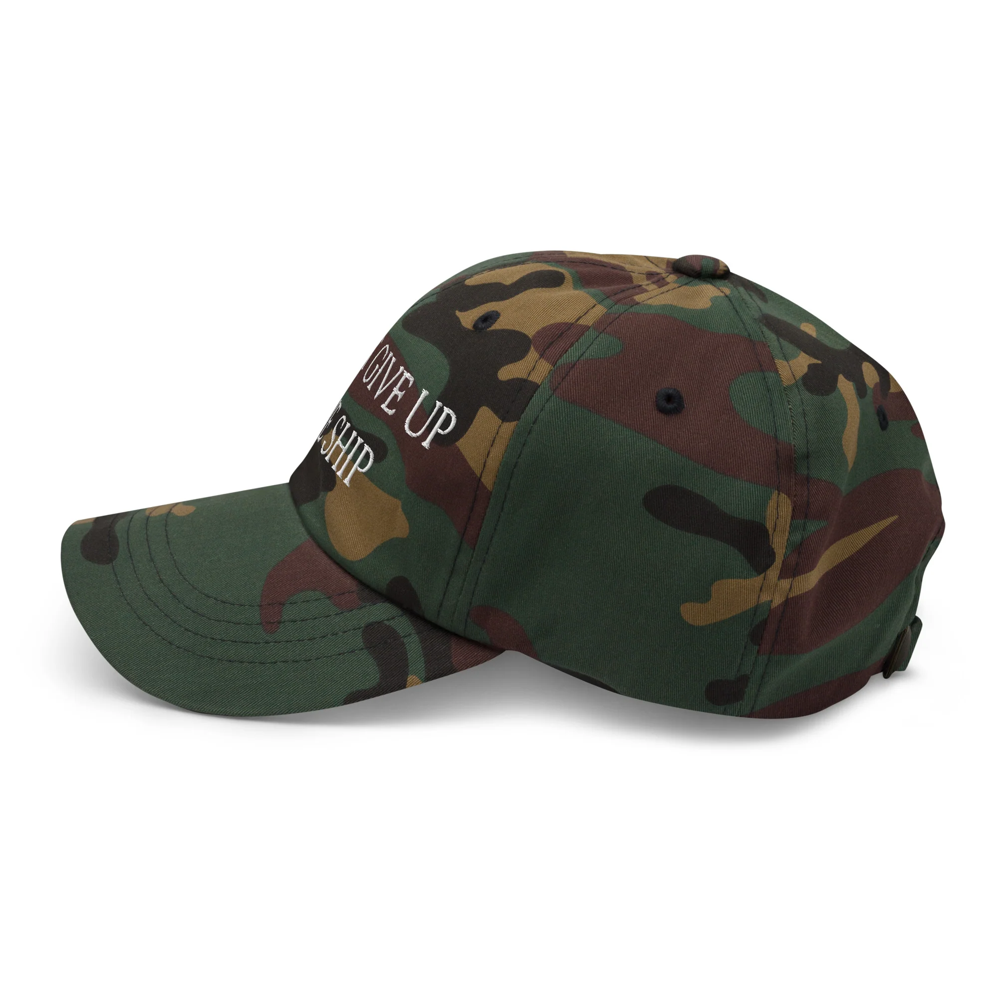 Dad Hat - Dont Give Up The Ship (White Embroidered) - Image 44