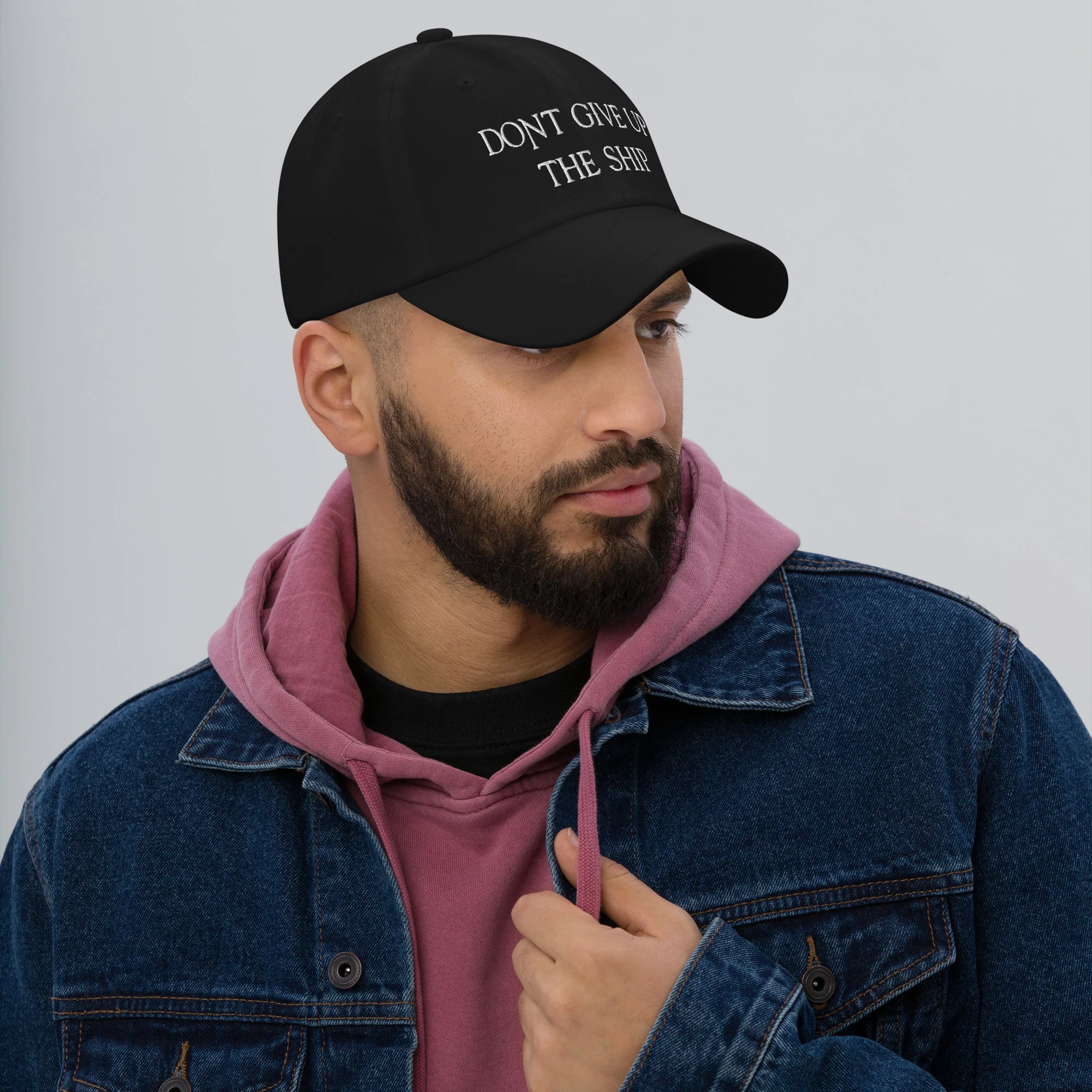 Dad Hat - Dont Give Up The Ship (White Embroidered) - Image 6