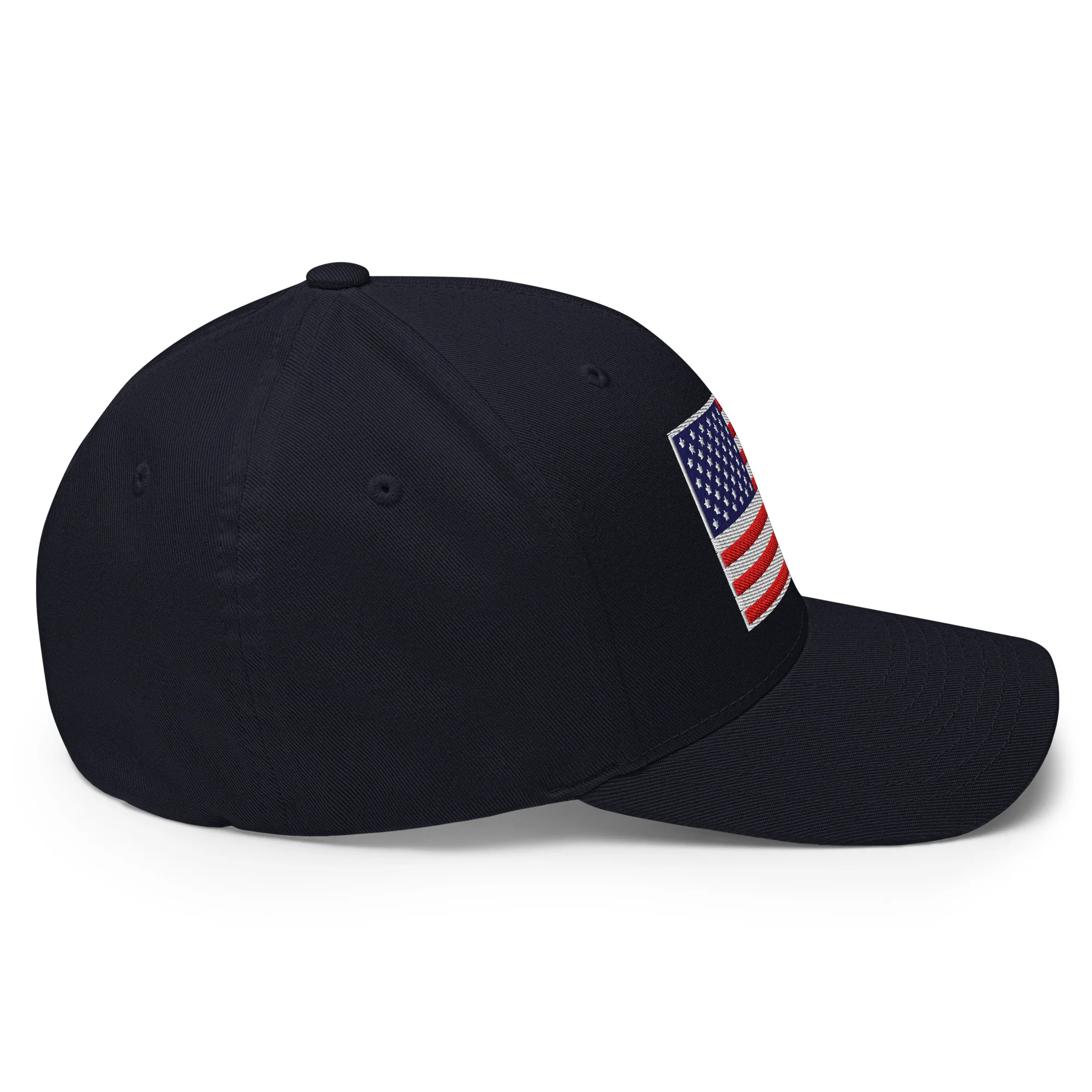 Stretch Fit Cap | Fully Embroidered American Flag Hat - Image 12