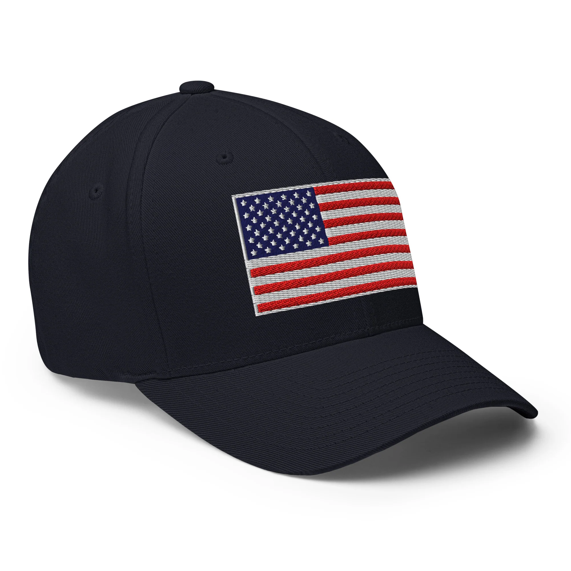 Stretch Fit Cap | Fully Embroidered American Flag Hat - Image 13